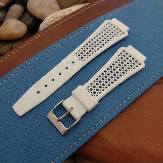 1970s Vintage 18mm Flared Rally White Diver Swiss Golay Playa Unused Watch Strap
