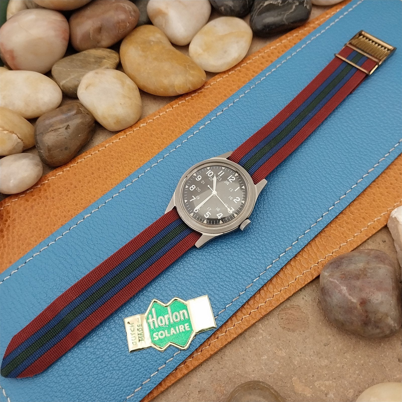 Vintage 18mm Perlon Locking Buckle Classic Single Pass Unused Field Watch Band