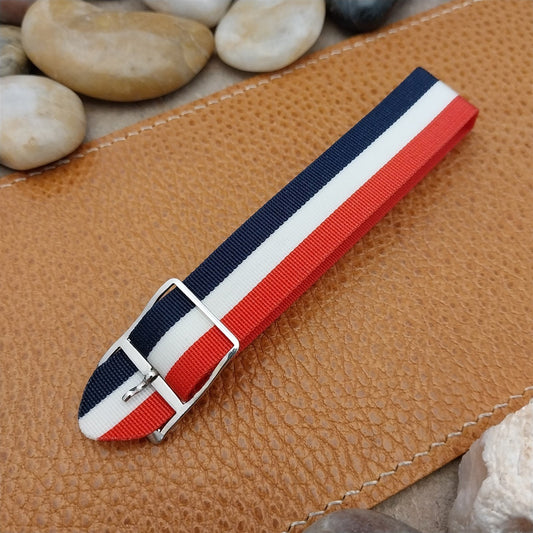 Vintage Perlon 18mm Red White & Blue Classic Single Pass 1960s Unused Watch Band