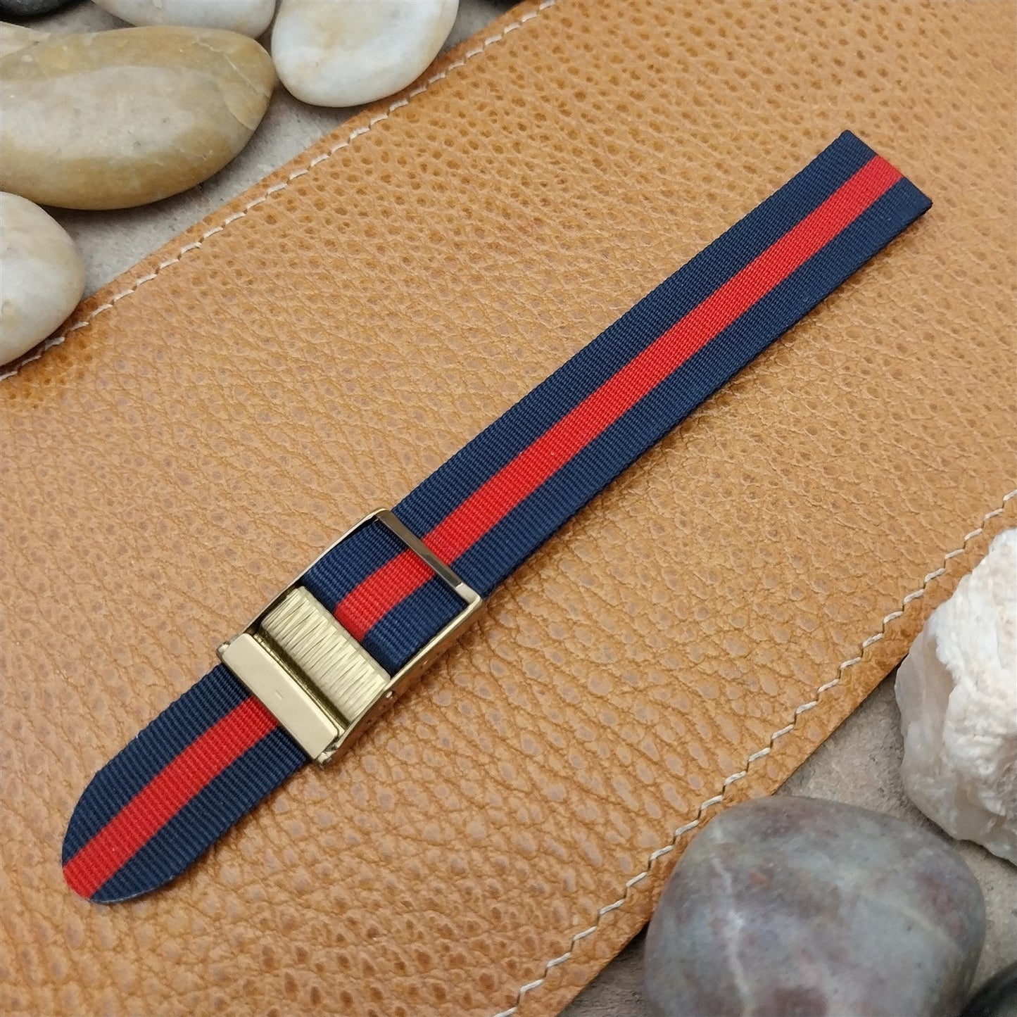 Vintage 16mm Striped Perlon Classic Single Pass Unused Field Watch Band