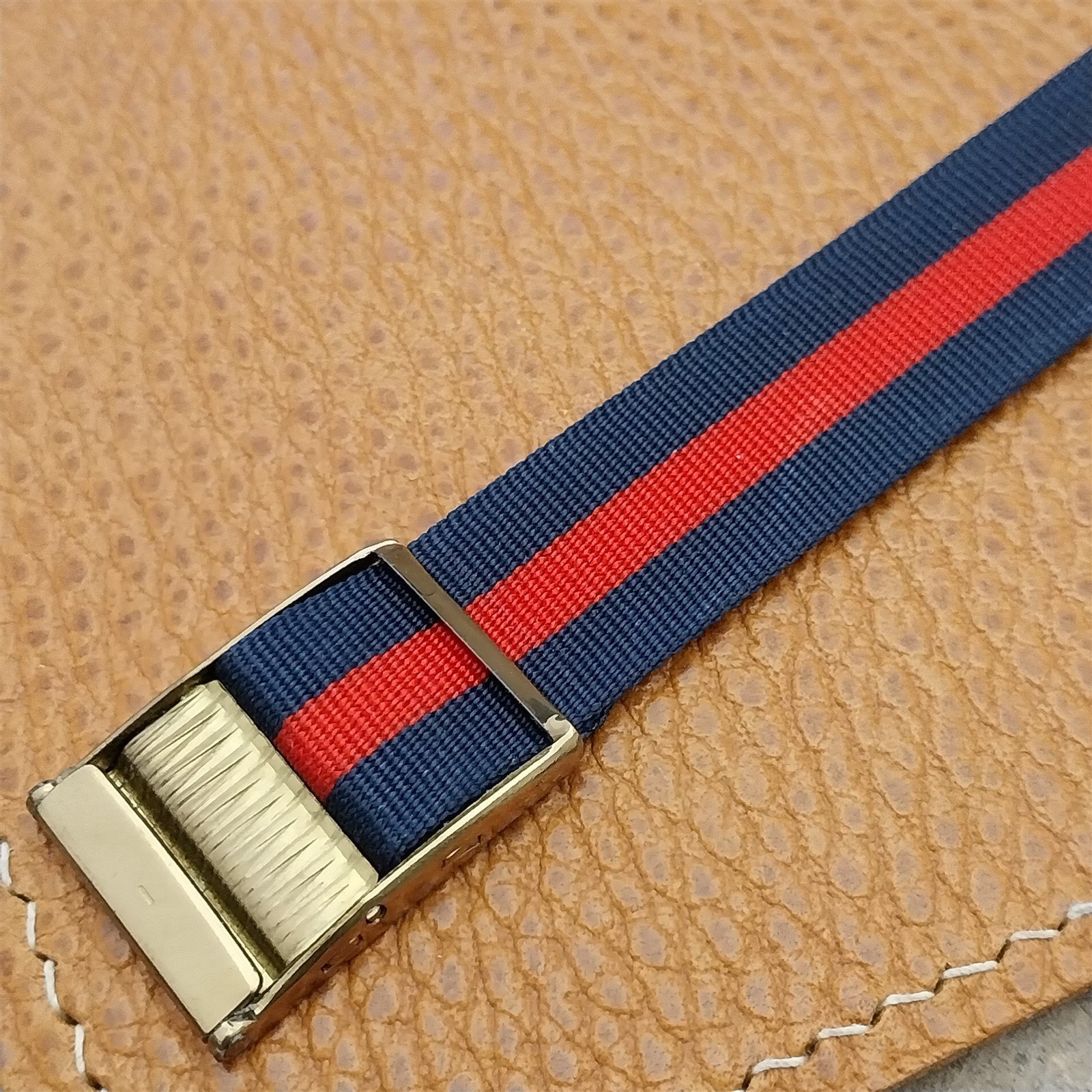 Vintage 16mm Striped Perlon Classic Single Pass Unused Field Watch Band