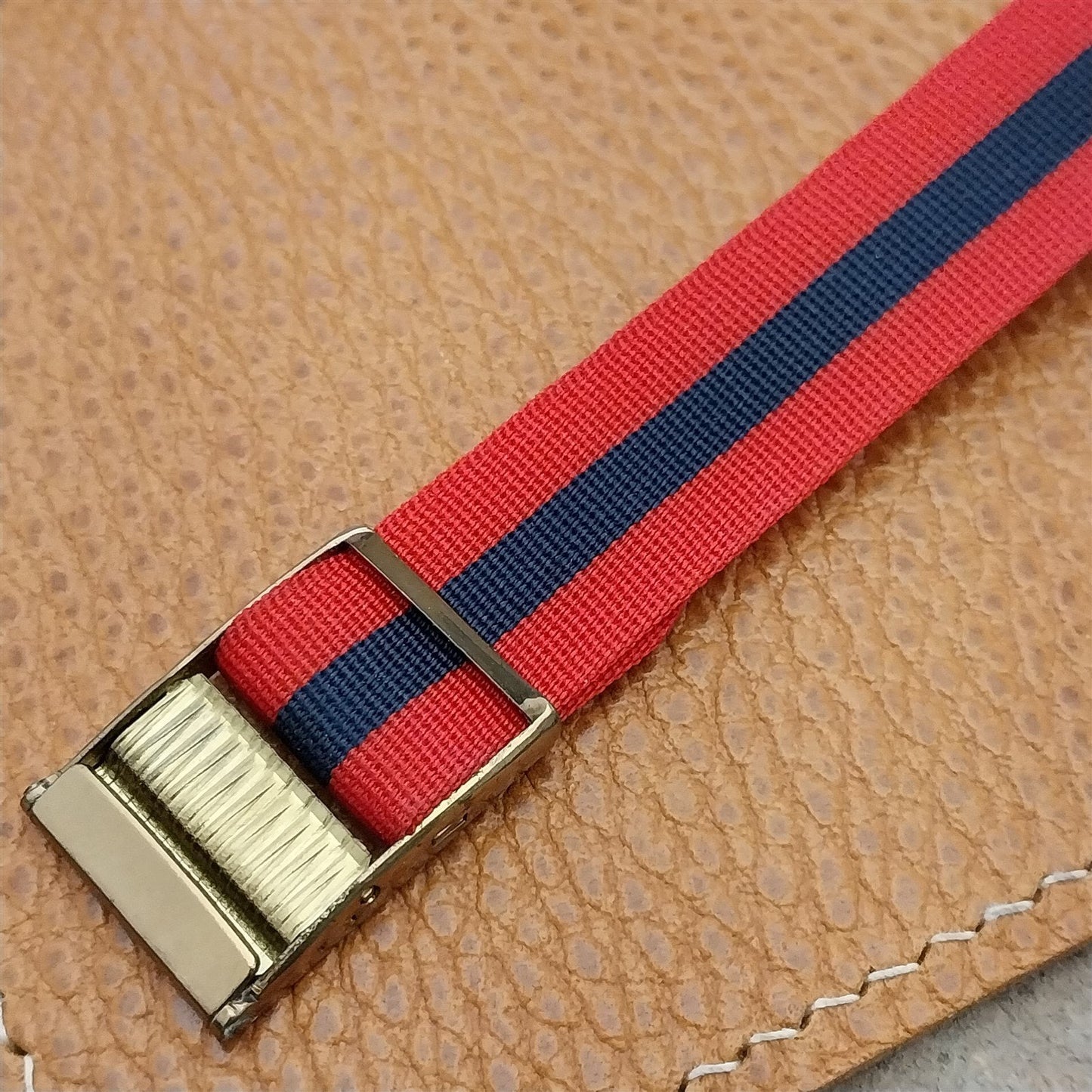 Vintage 16mm Striped Perlon Classic Single Pass Unused Field Watch Band