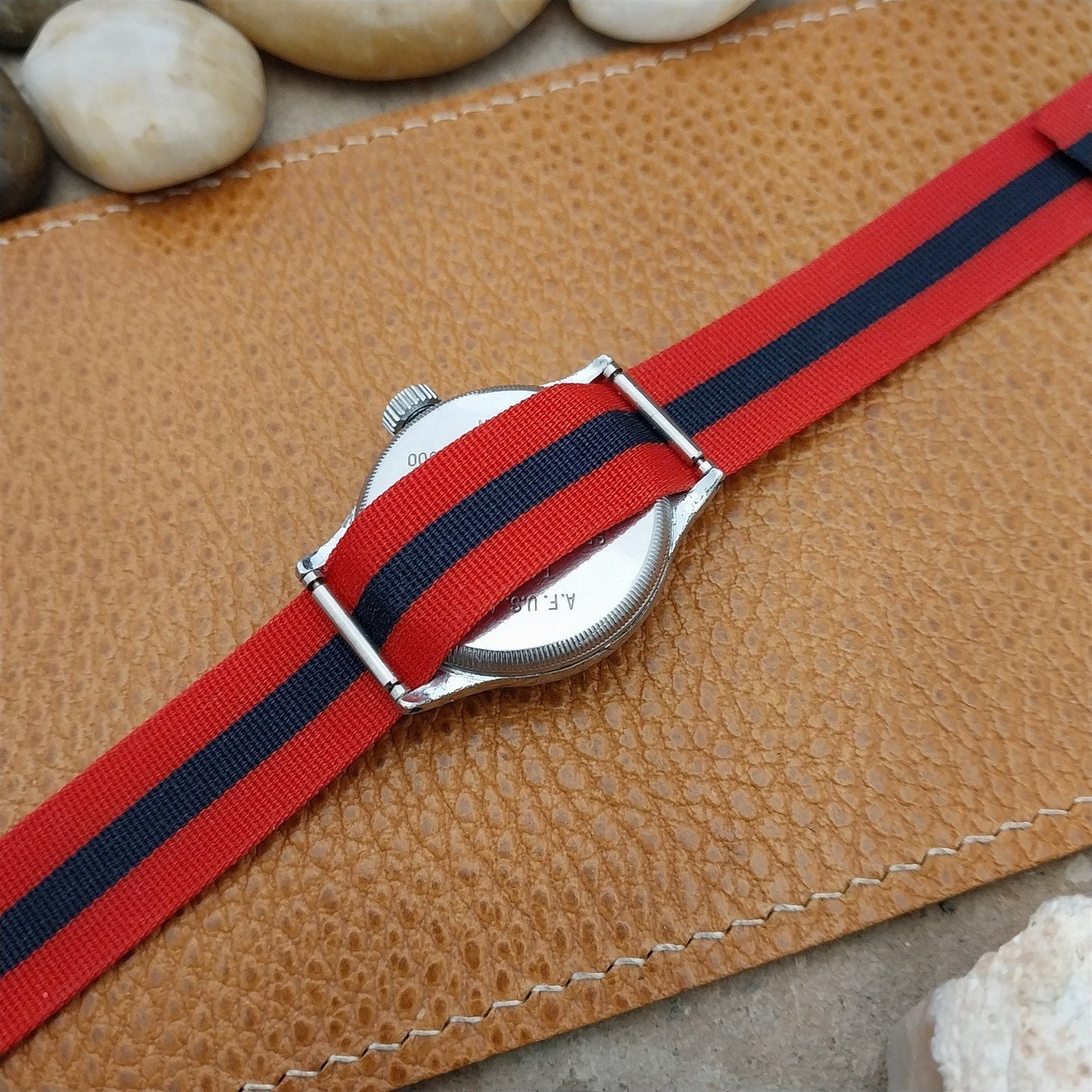 Vintage 16mm Striped Perlon Classic Single Pass Unused Field Watch Band