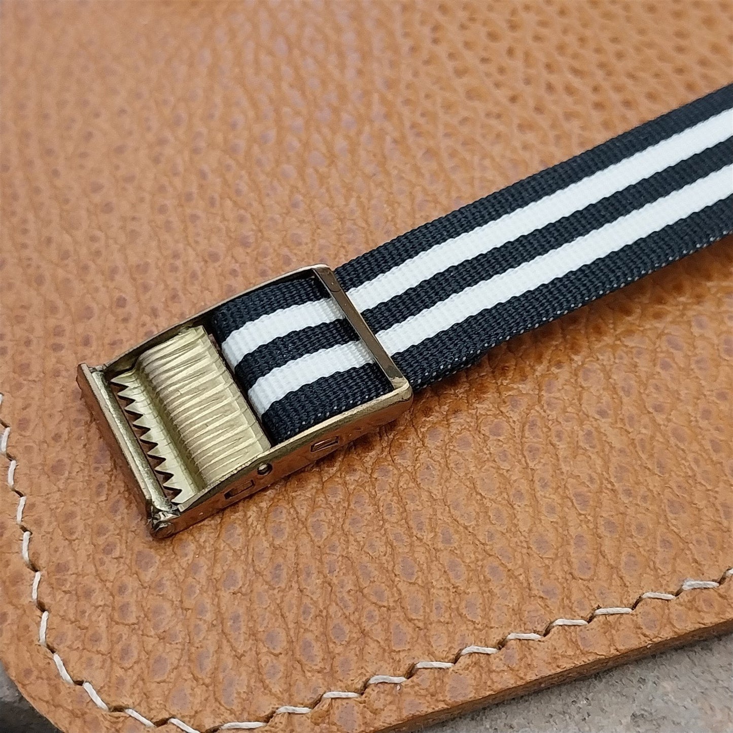 Vintage 16mm Striped Perlon Classic Single Pass Unused Field Watch Band