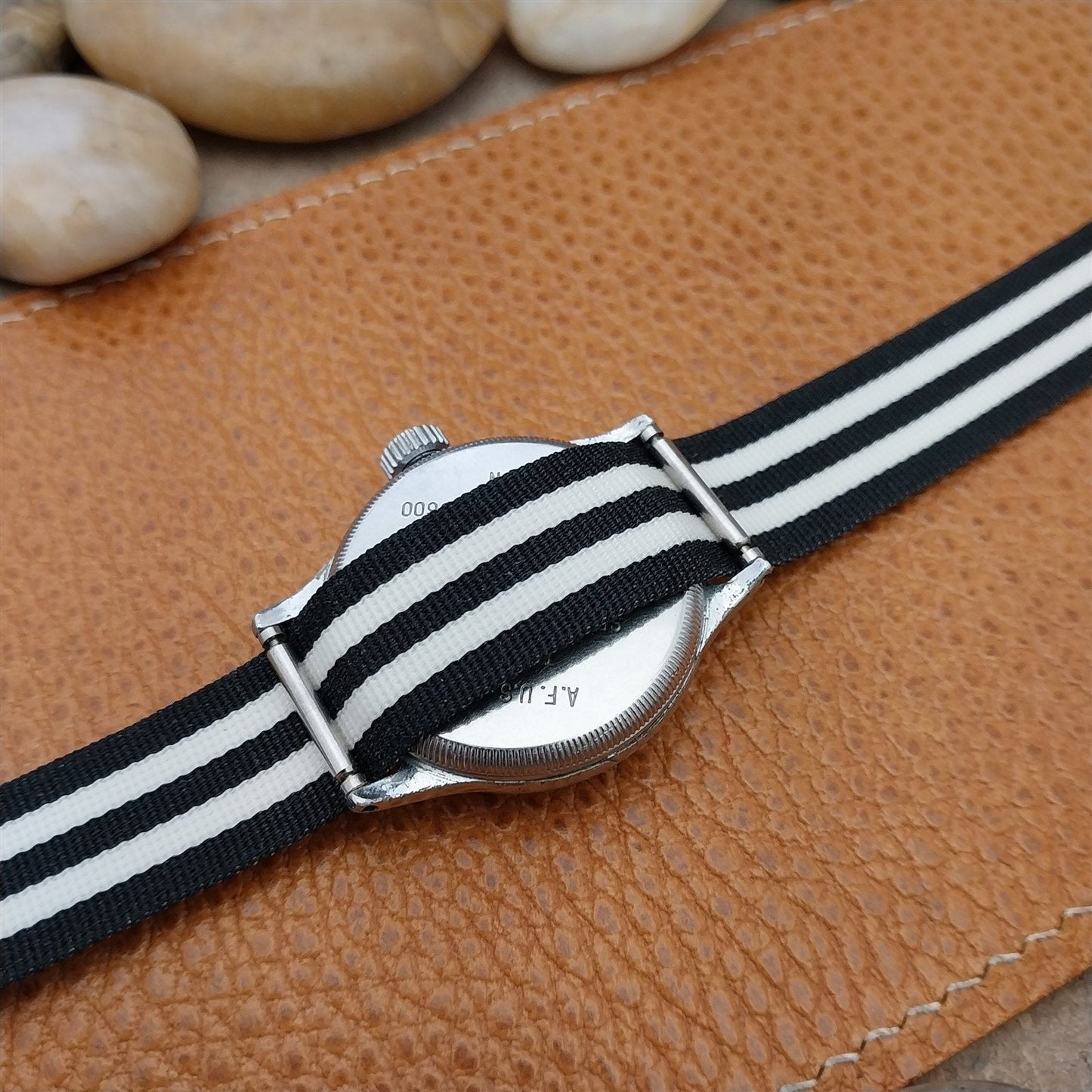 Vintage 16mm Striped Perlon Classic Single Pass Unused Field Watch Band