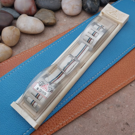 Vintage 19mm Stainless Steel & Nylon JB Champion nos Classic 1960s Watch Band