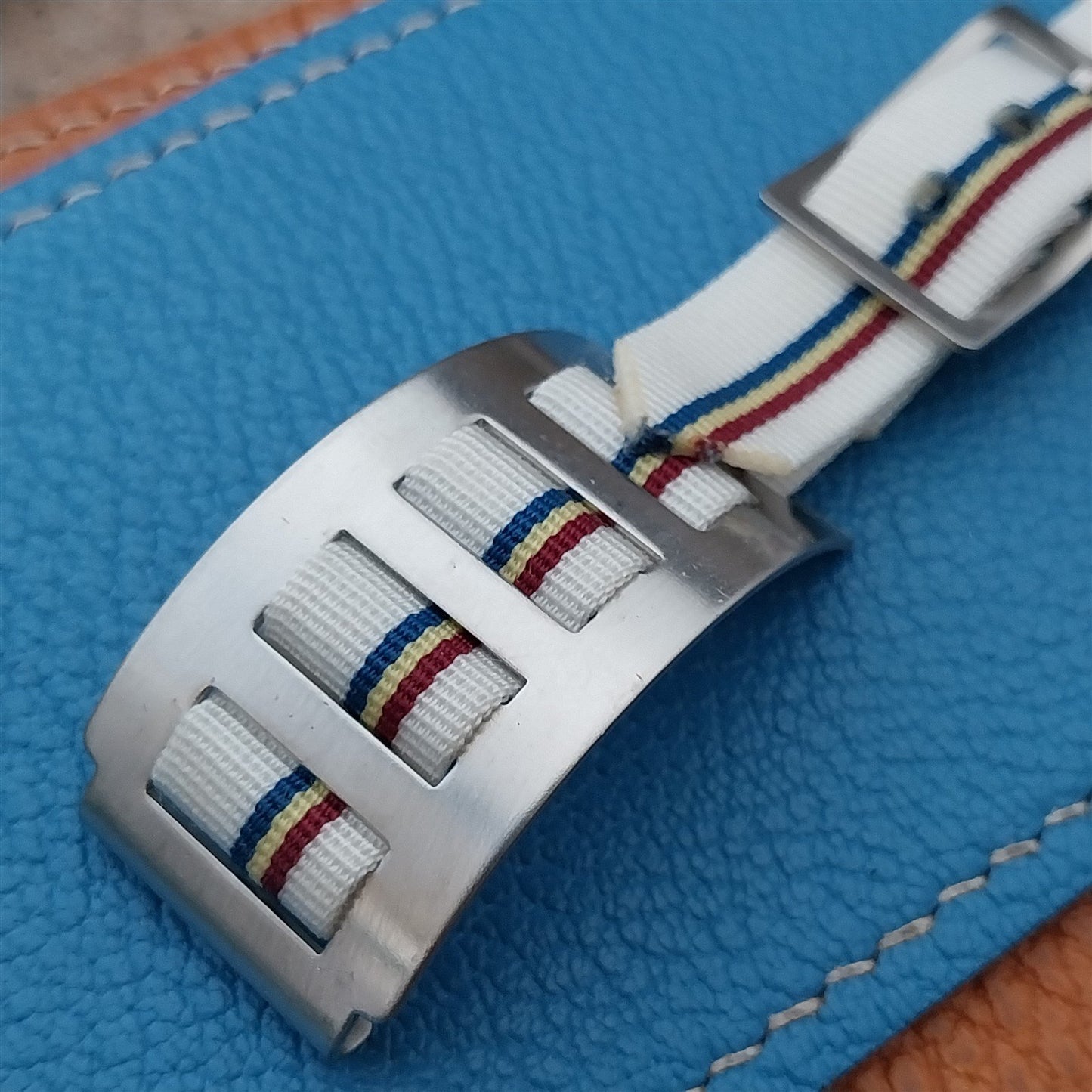 Vintage 19mm Stainless Steel & Nylon JB Champion nos Classic 1960s Watch Band