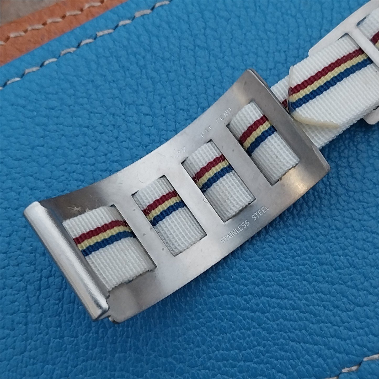 Vintage 19mm Stainless Steel & Nylon JB Champion nos Classic 1960s Watch Band