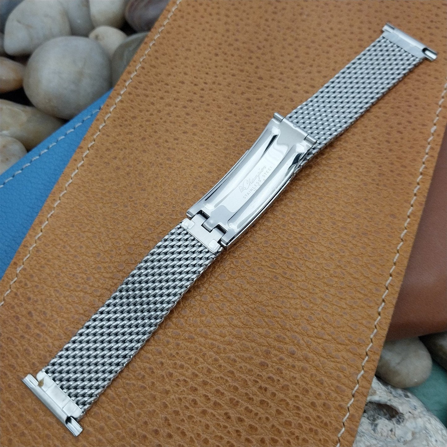 Vintage Stainless Steel Thick Mesh JB Champion 22mm Unused nos 1960s Watch Band