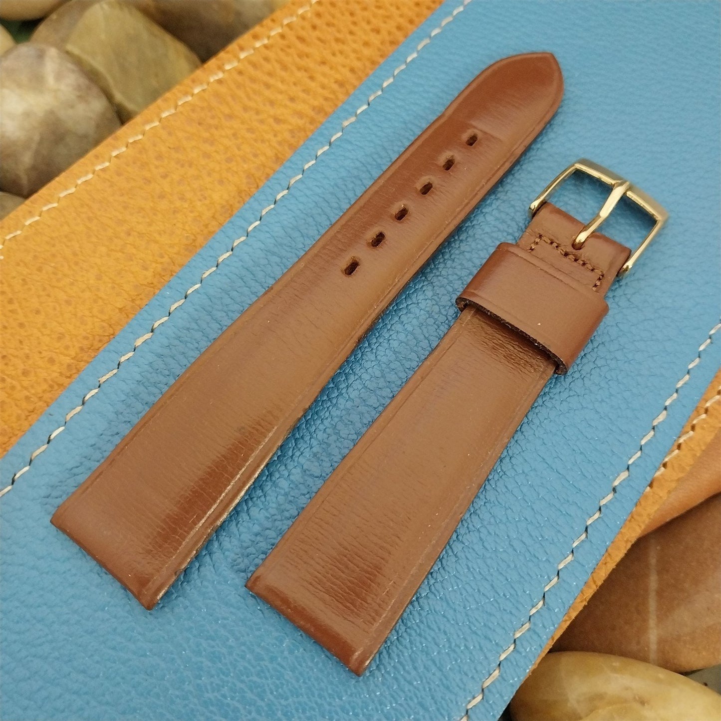 1950s 3/4" Gemex USA Saddle Leather nos Single-Keeper Vintage Watch Band