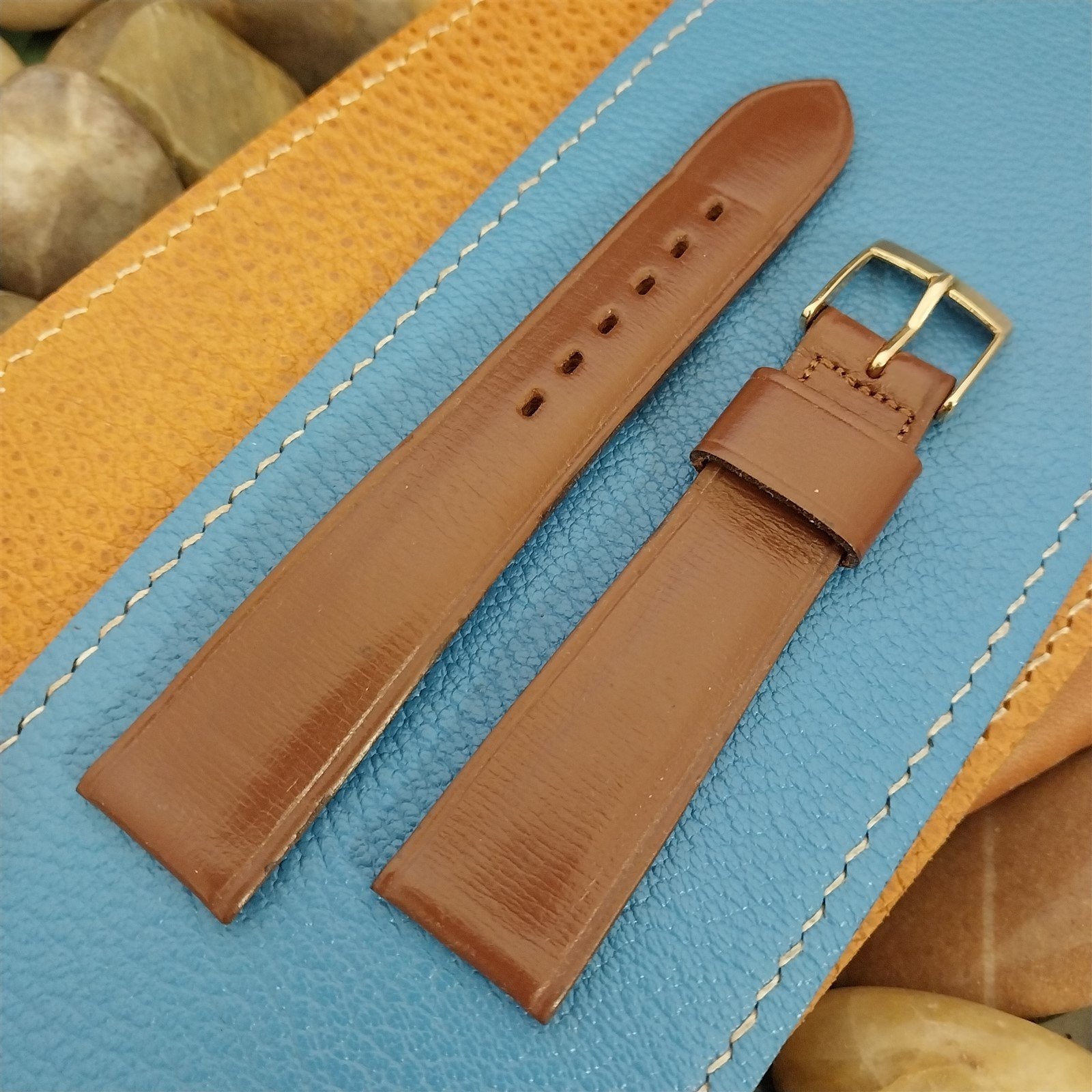 1950s 3/4" Gemex USA Saddle Leather nos Single-Keeper Vintage Watch Band