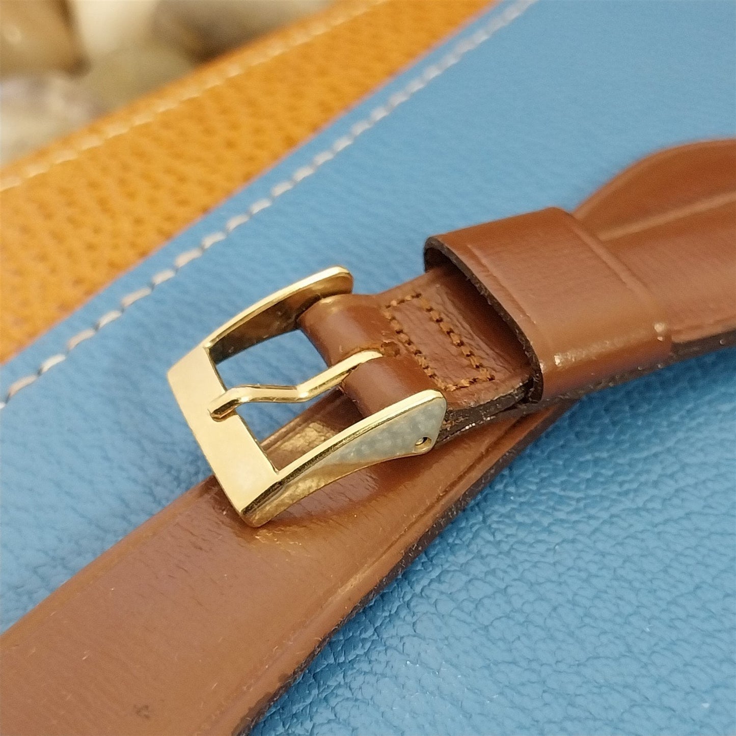 1950s 3/4" Gemex USA Saddle Leather nos Single-Keeper Vintage Watch Band