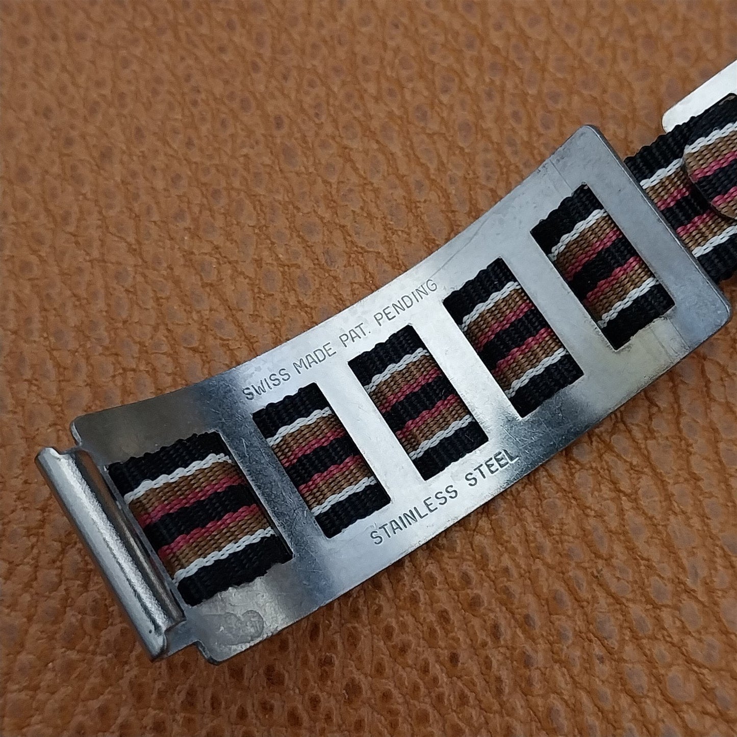 Vintage Tissot 17.2mm Stainless Steel Rally & Perlon Unused NOS 1960s Watch Band