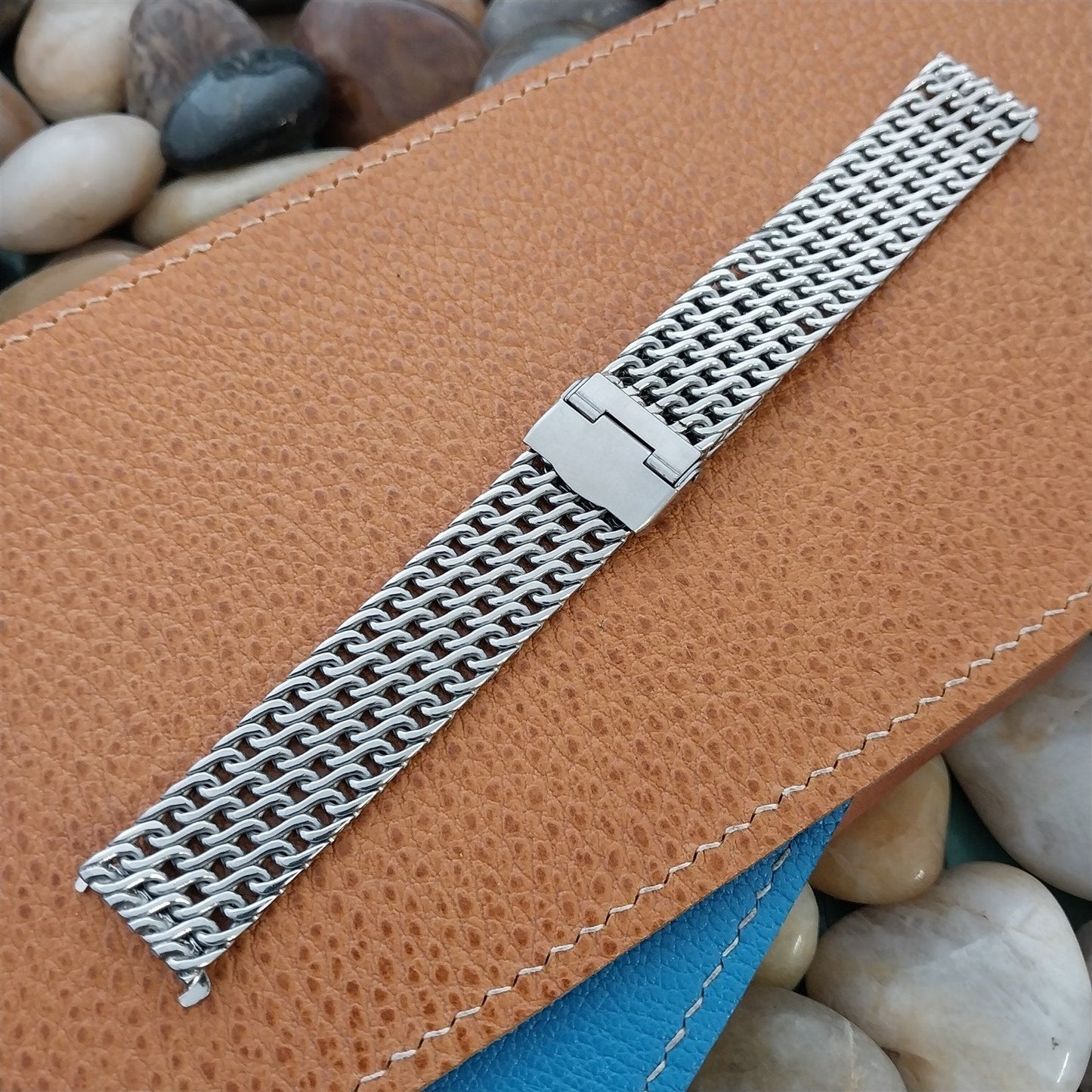 17.2mm Stainless Steel Thick Mesh Kreisler USA 1960s Vintage Watch Band