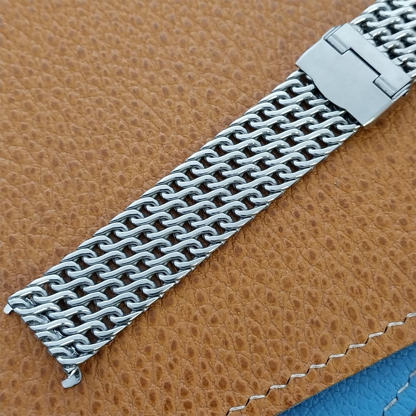 17.2mm Stainless Steel Thick Mesh Kreisler USA 1960s Vintage Watch Band