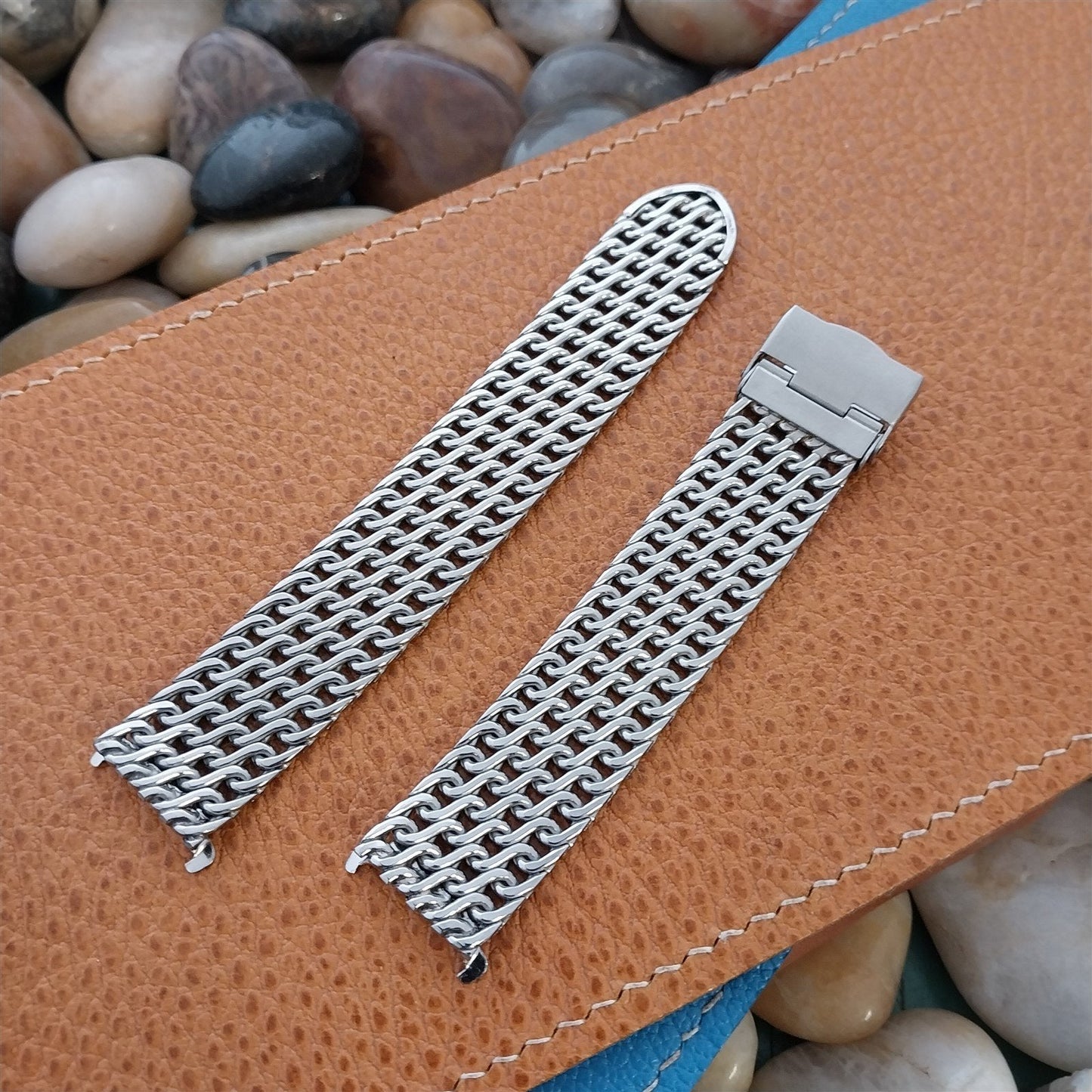 17.2mm Stainless Steel Thick Mesh Kreisler USA 1960s Vintage Watch Band