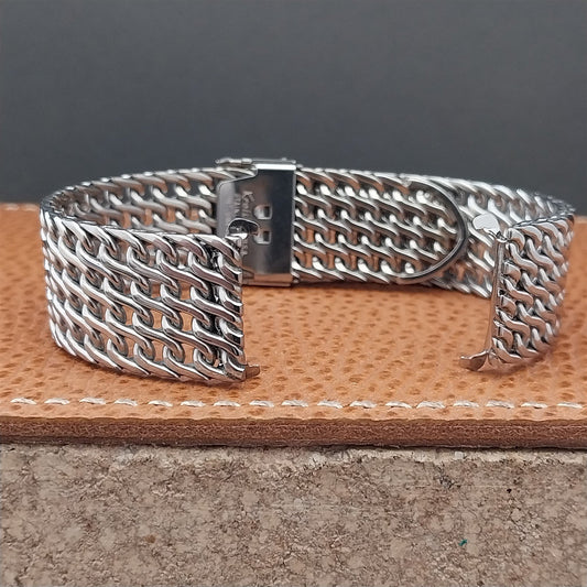 17.2mm Stainless Steel Thick Mesh Kreisler USA 1960s Vintage Watch Band