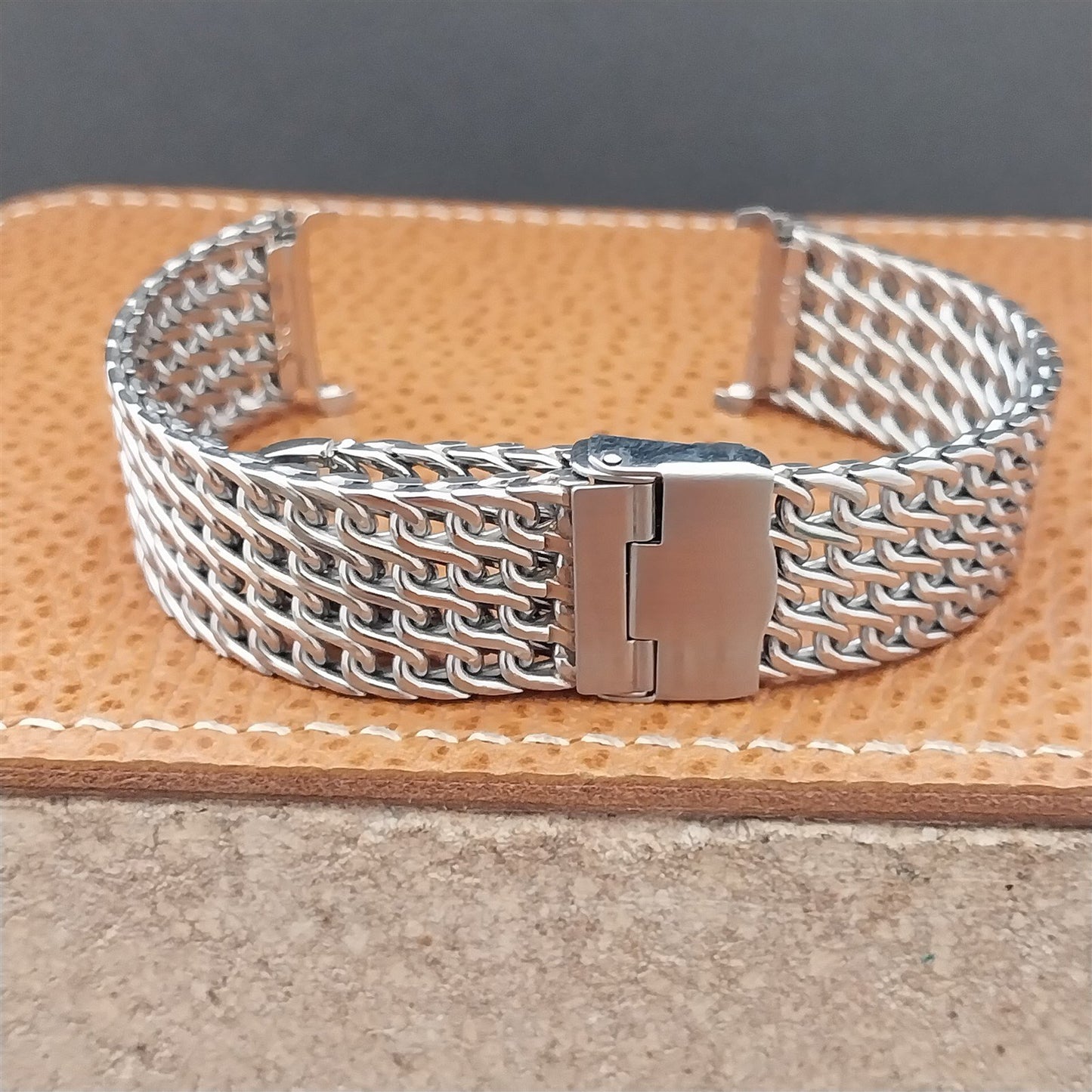 17.2mm Stainless Steel Thick Mesh Kreisler USA 1960s Vintage Watch Band