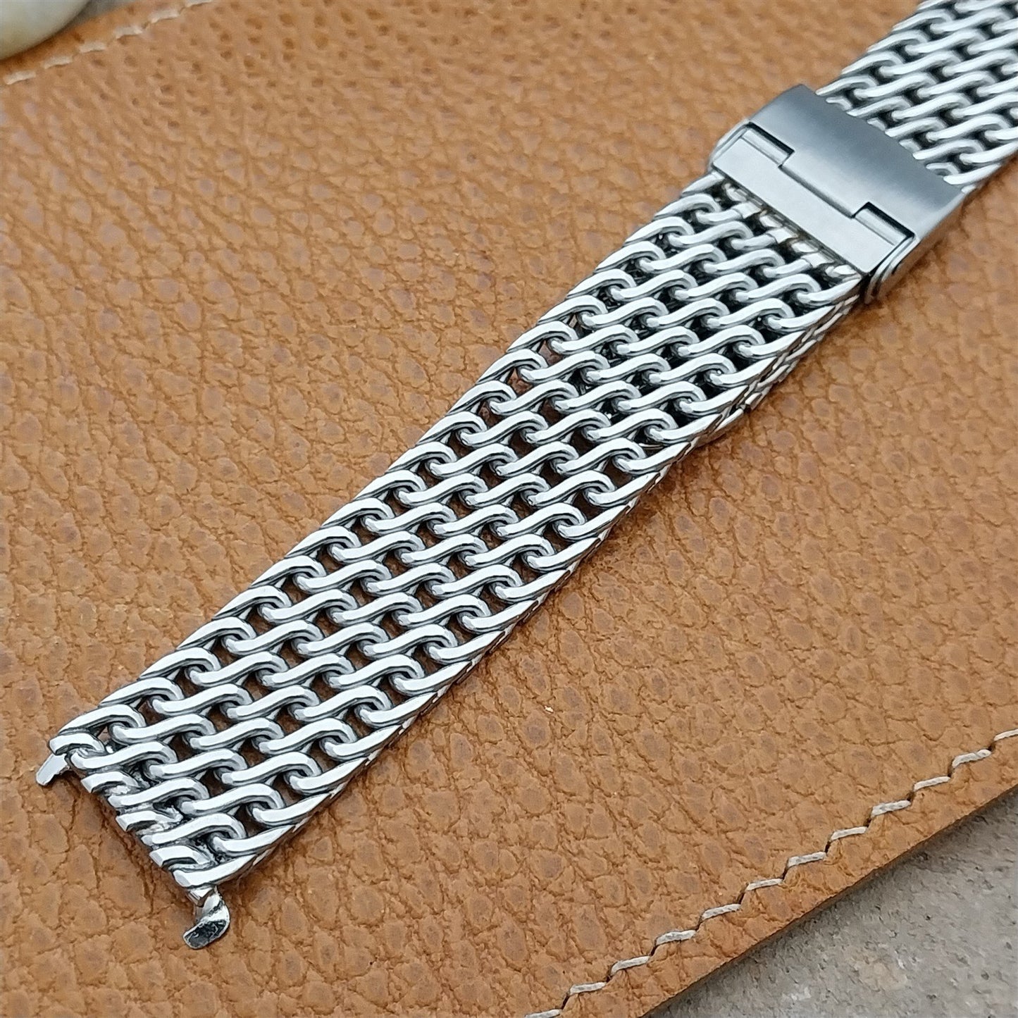 17.2mm Stainless Steel Thick Mesh Kreisler USA 1960s Vintage Watch Band