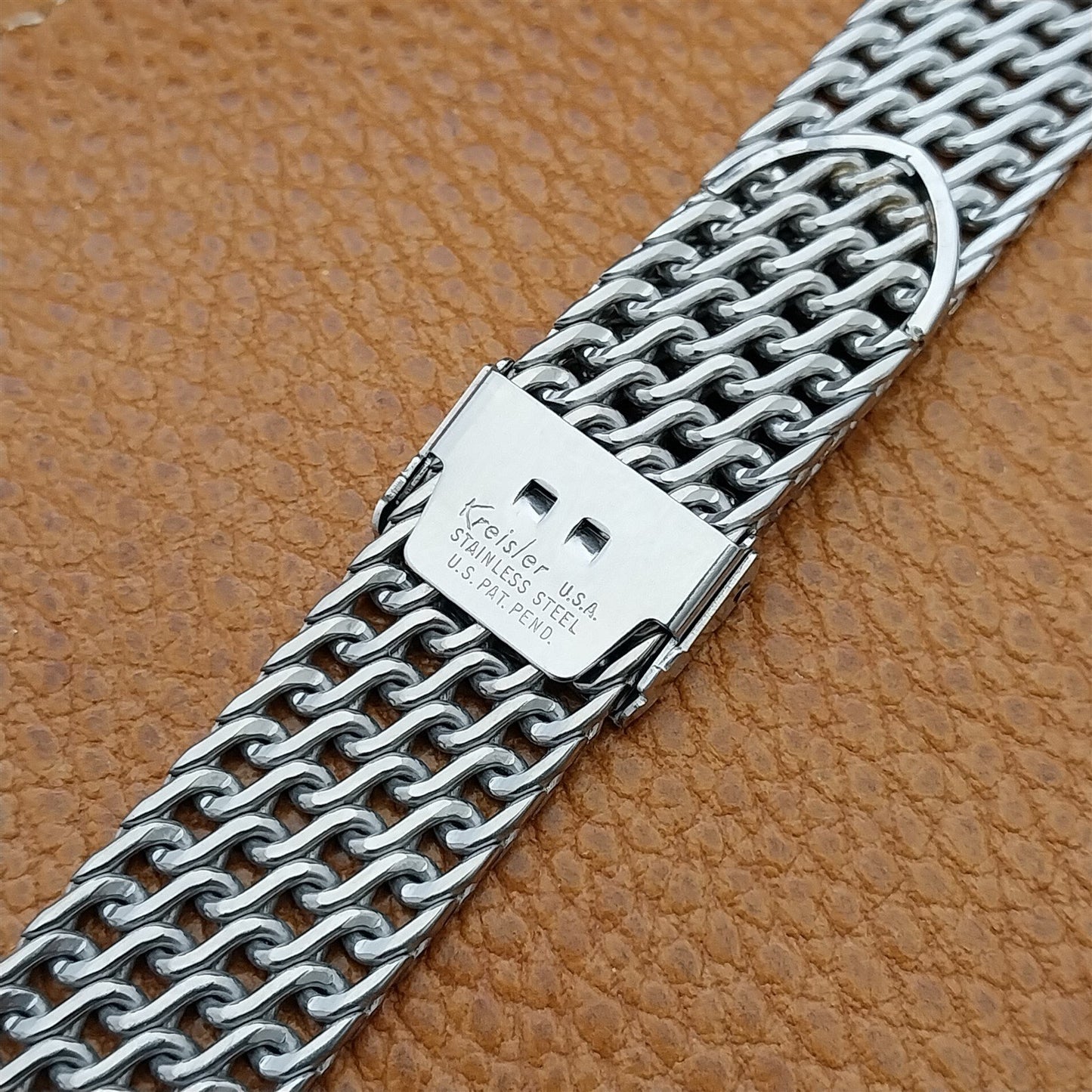 17.2mm Stainless Steel Thick Mesh Kreisler USA 1960s Vintage Watch Band