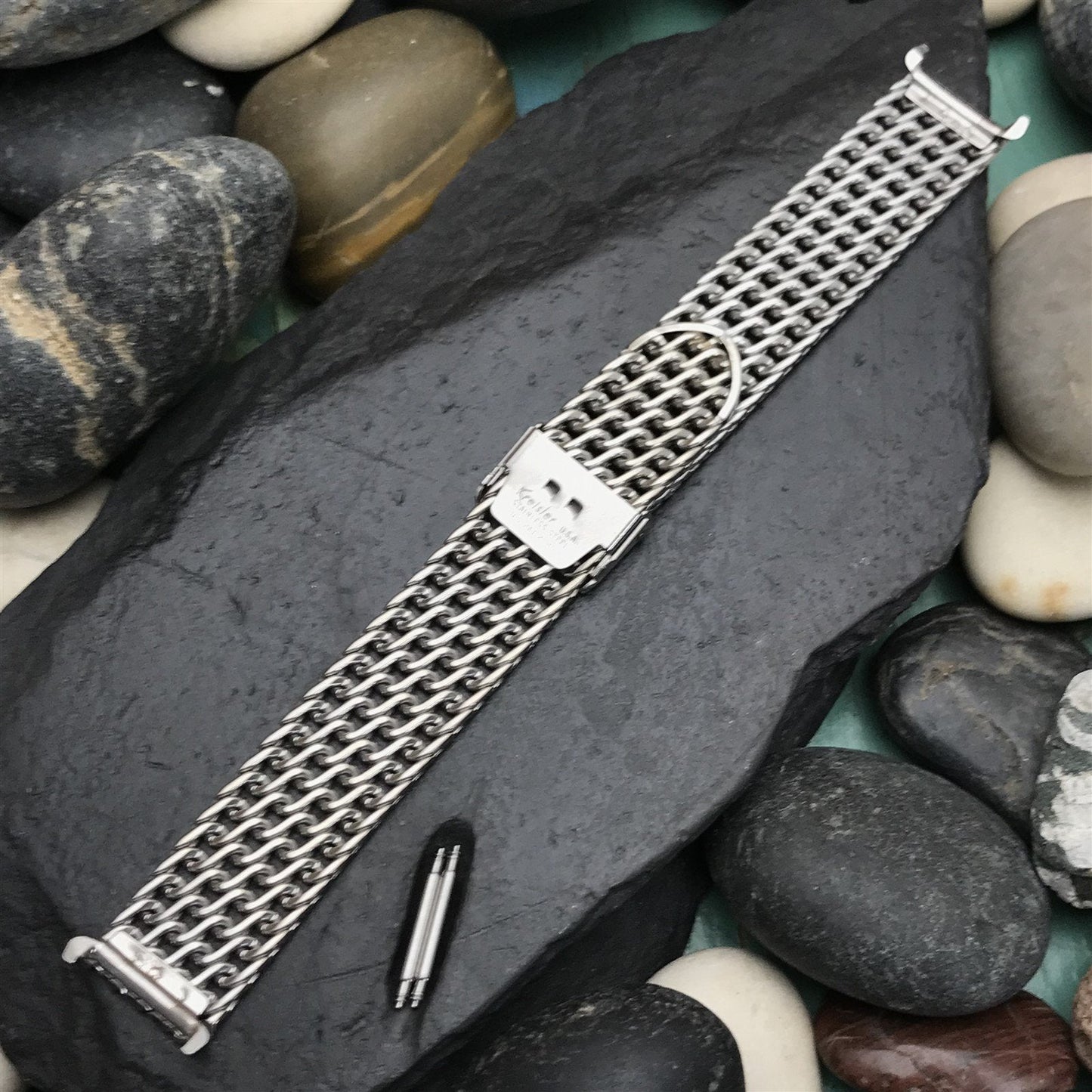 17.2mm Stainless Steel Thick Mesh Kreisler USA 1960s Vintage Watch Band