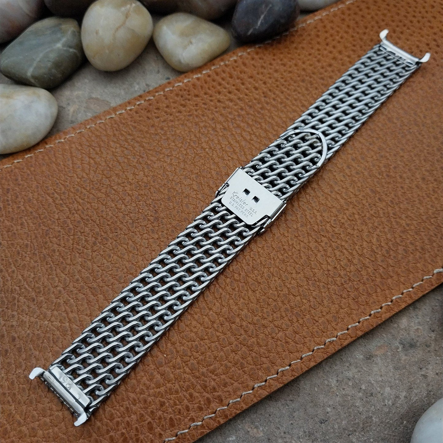 17.2mm Stainless Steel Thick Mesh Kreisler USA 1960s Vintage Watch Band