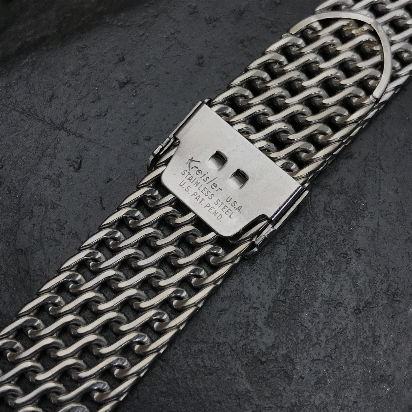 17.2mm Stainless Steel Thick Mesh Kreisler USA 1960s Vintage Watch Band