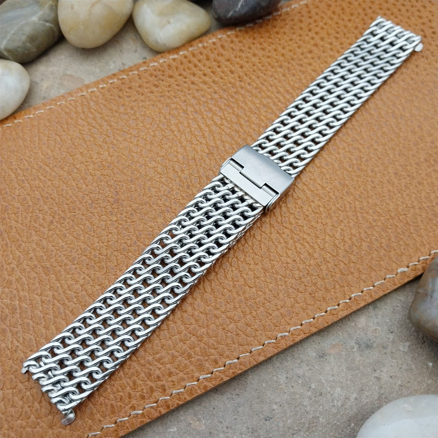 17.2mm Stainless Steel Thick Mesh Kreisler USA 1960s Vintage Watch Band
