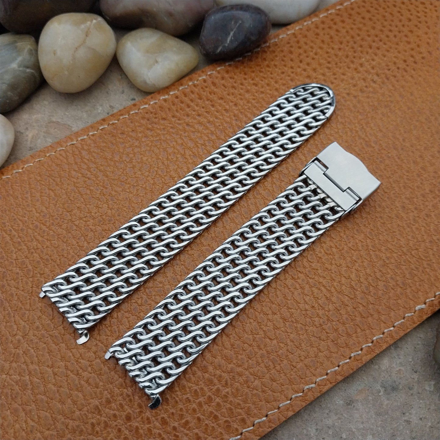 17.2mm Stainless Steel Thick Mesh Kreisler USA 1960s Vintage Watch Band