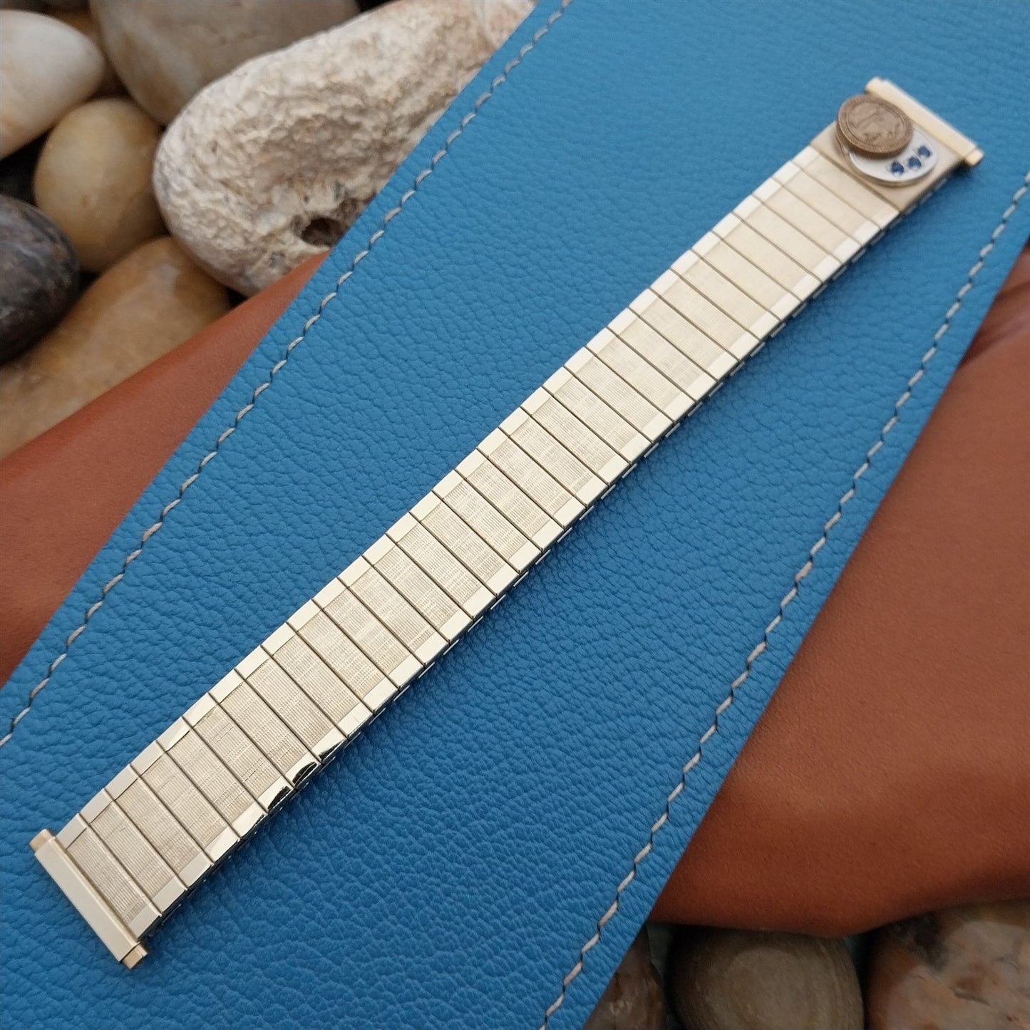 19mm 18mm 16mm Gold gf Speidel North Carolina State Seal nos Vintage Watch Band