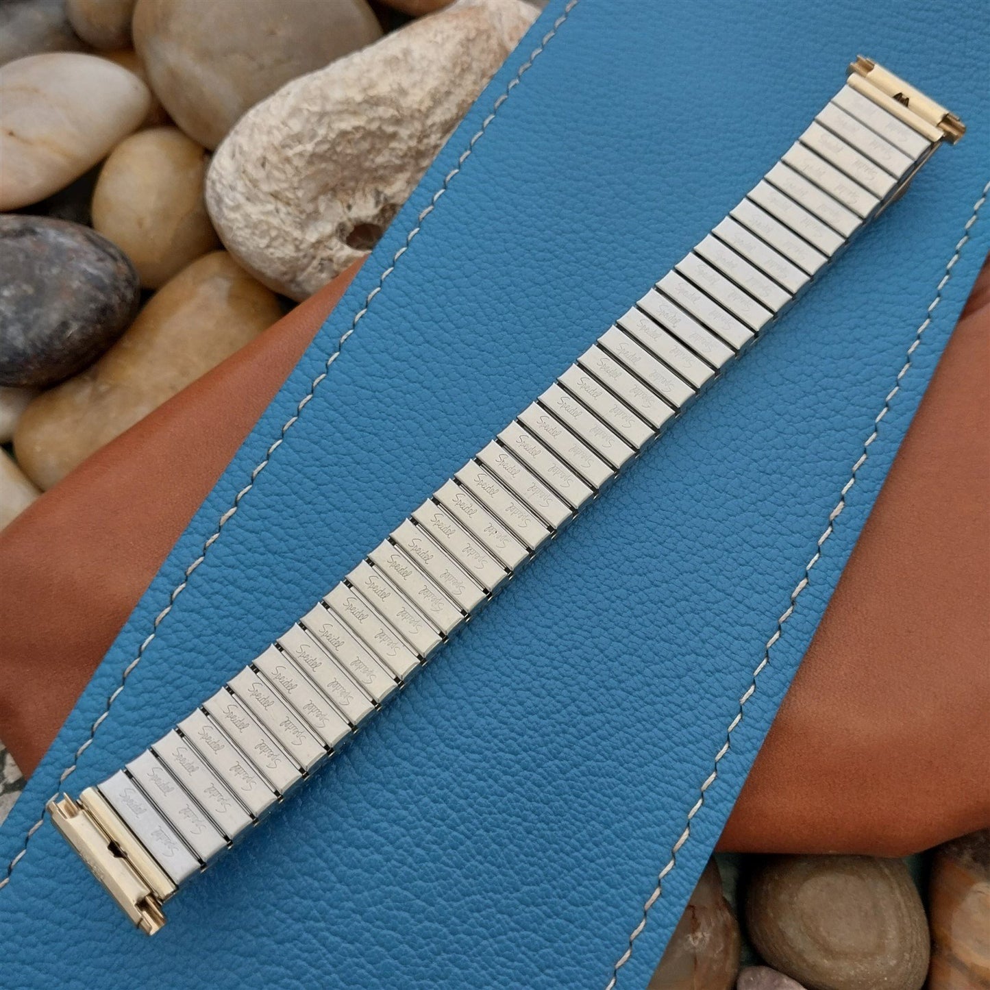 19mm 18mm 16mm Gold gf Speidel North Carolina State Seal nos Vintage Watch Band