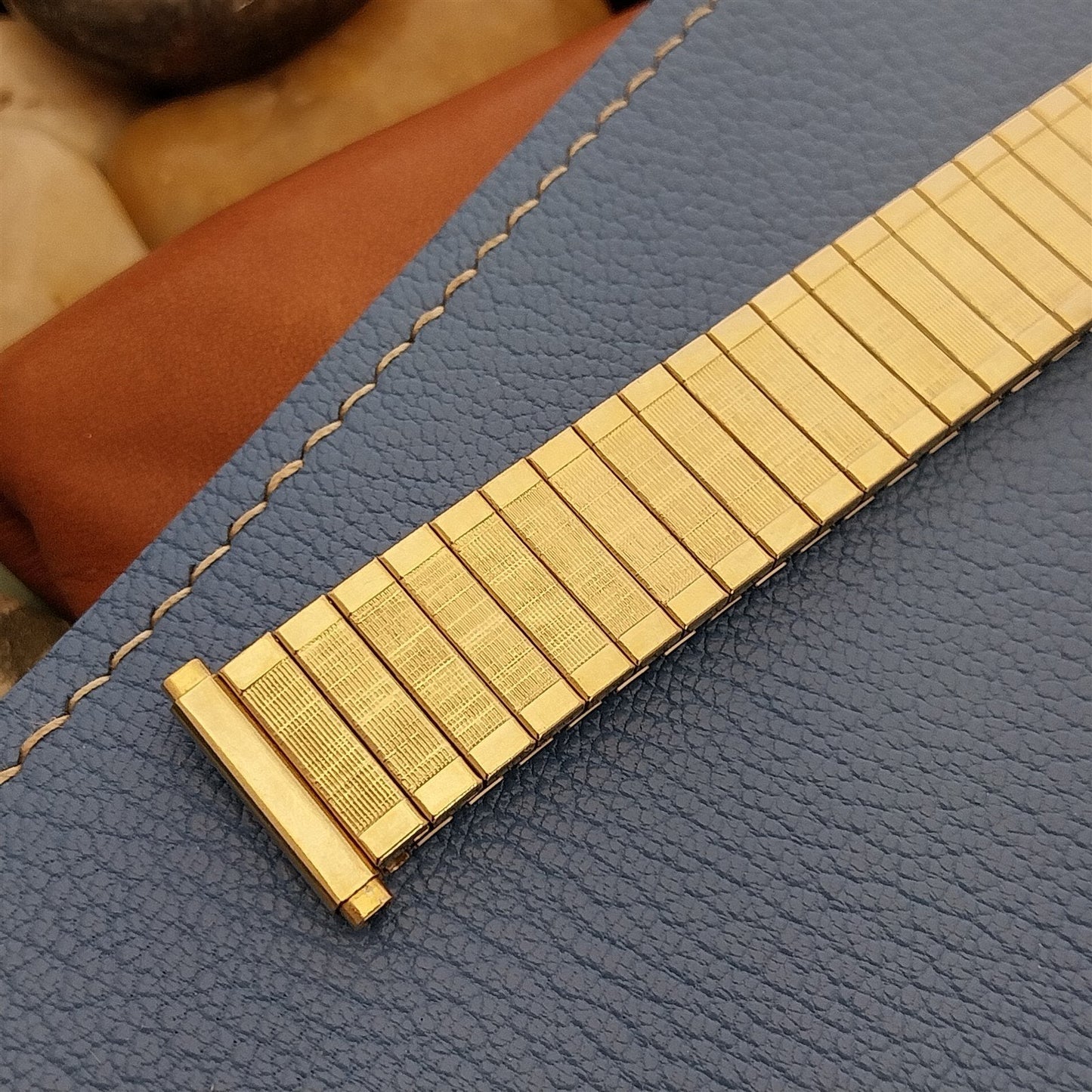 19mm 18mm Gold-Filled Speidel North Carolina Diamond& Emerald Vintage Watch Band