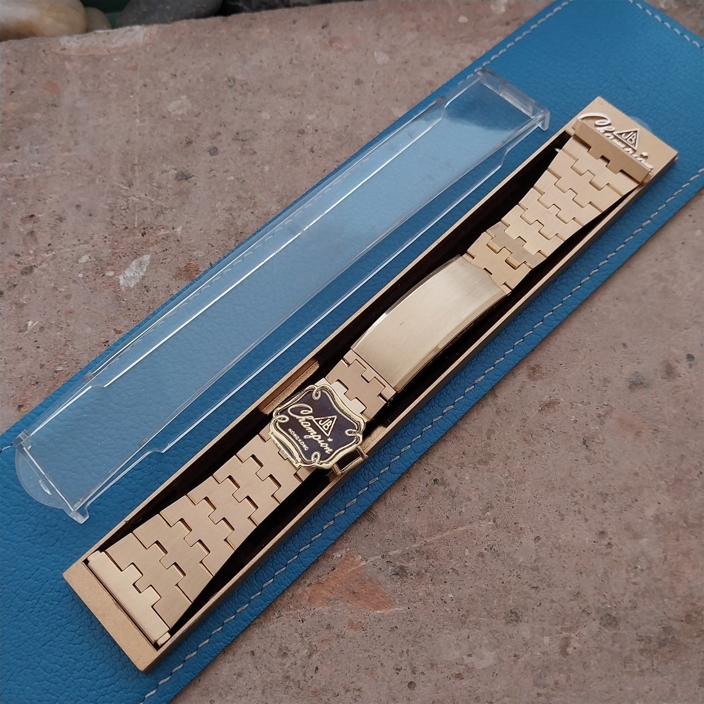 25mm 22mm Gold HGE JB Champion LED LCD Unused 1970s-1980s Vintage Watch Band