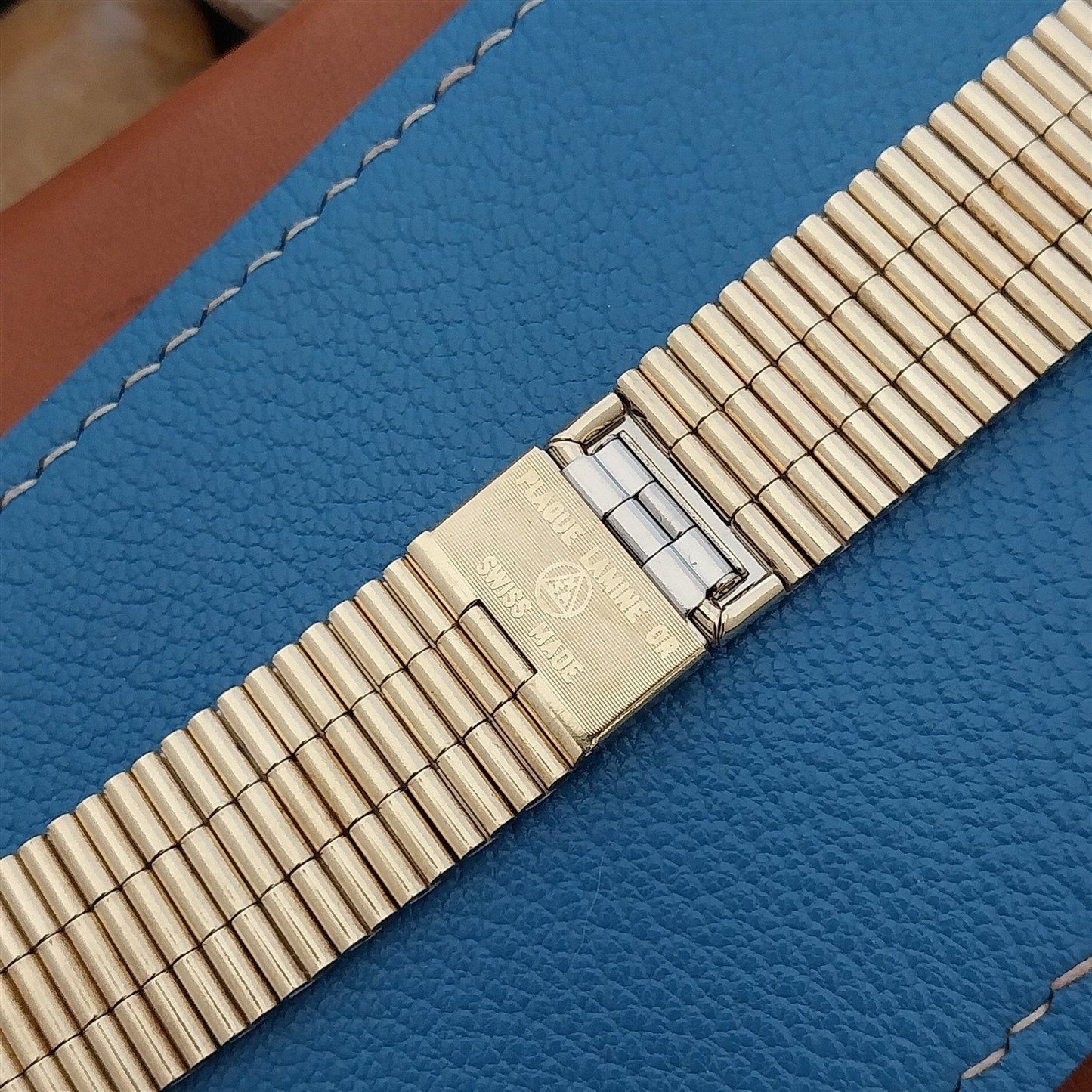 Vintage 1970s Baylor 18mm Yellow Gold Plaque NSA Unused nos Classic Watch Band