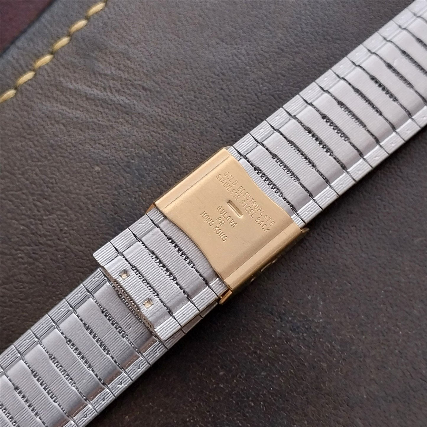 Vintage Bulova Yellow Gold electroplate 1970s Unused Classic Watch Band