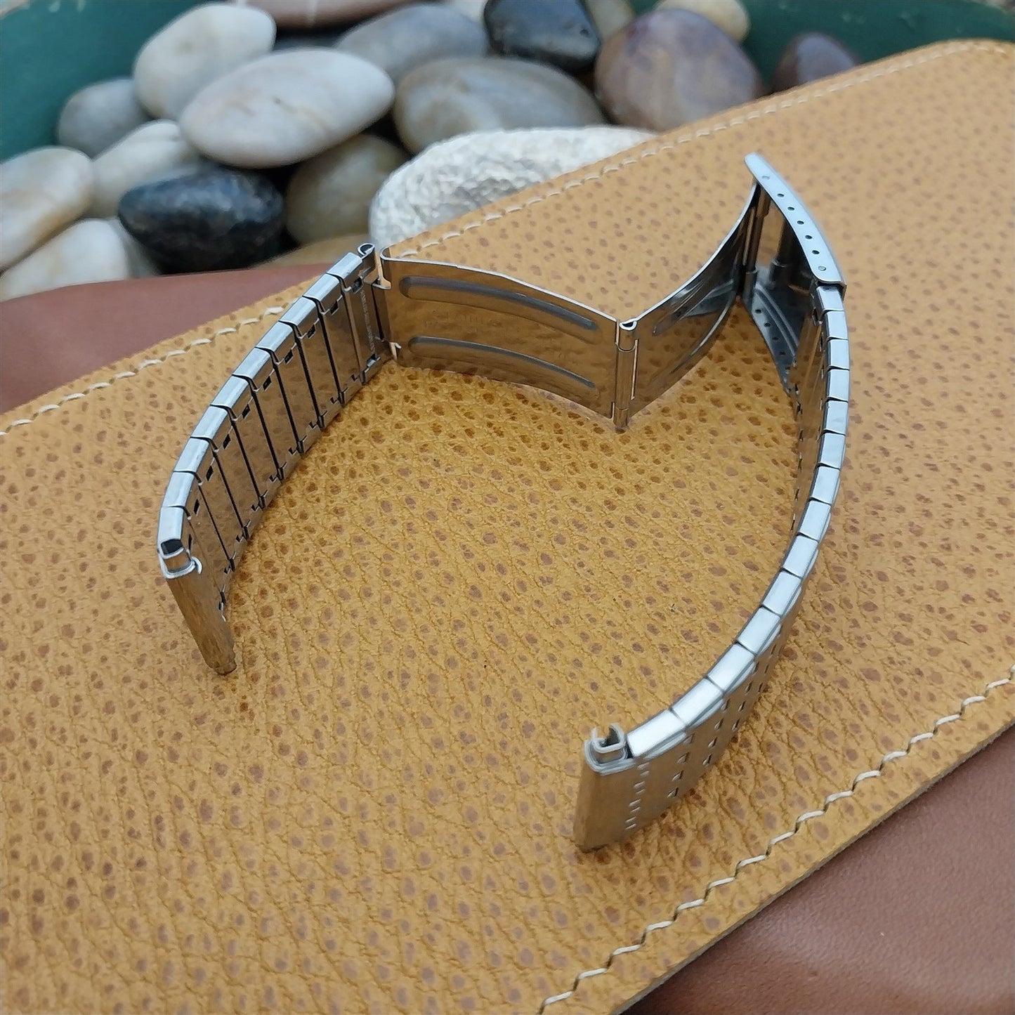 Vintage 20mm 22mm Stainless Steel Wide Speidel Spartacus Unused 1970s Watch Band