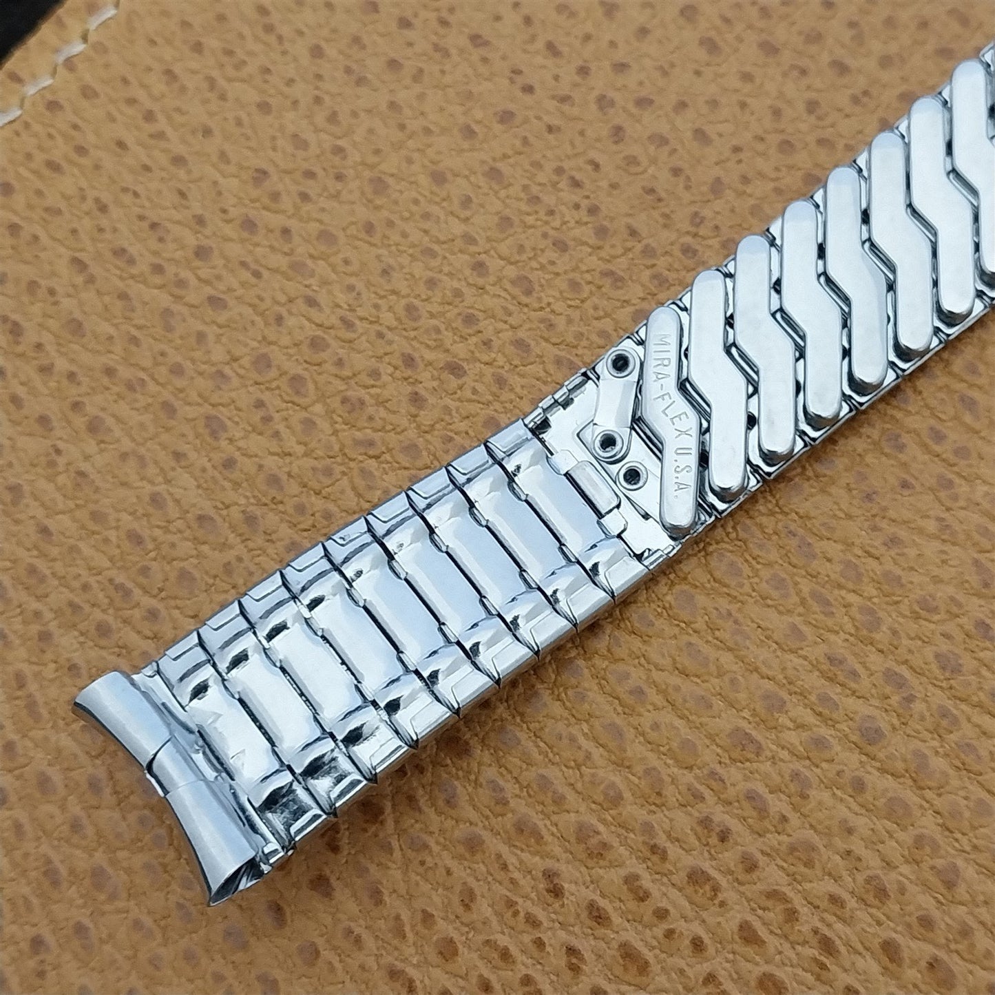 17.2mm 1960s Mira-Flex Classic Stretch Stainless Steel nos Vintage Watch Band