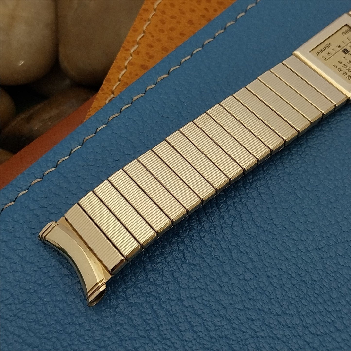 Kreisler 10k Yellow Gold Filled Calendar DuraFlex Unused 1969 Vintage Watch Band