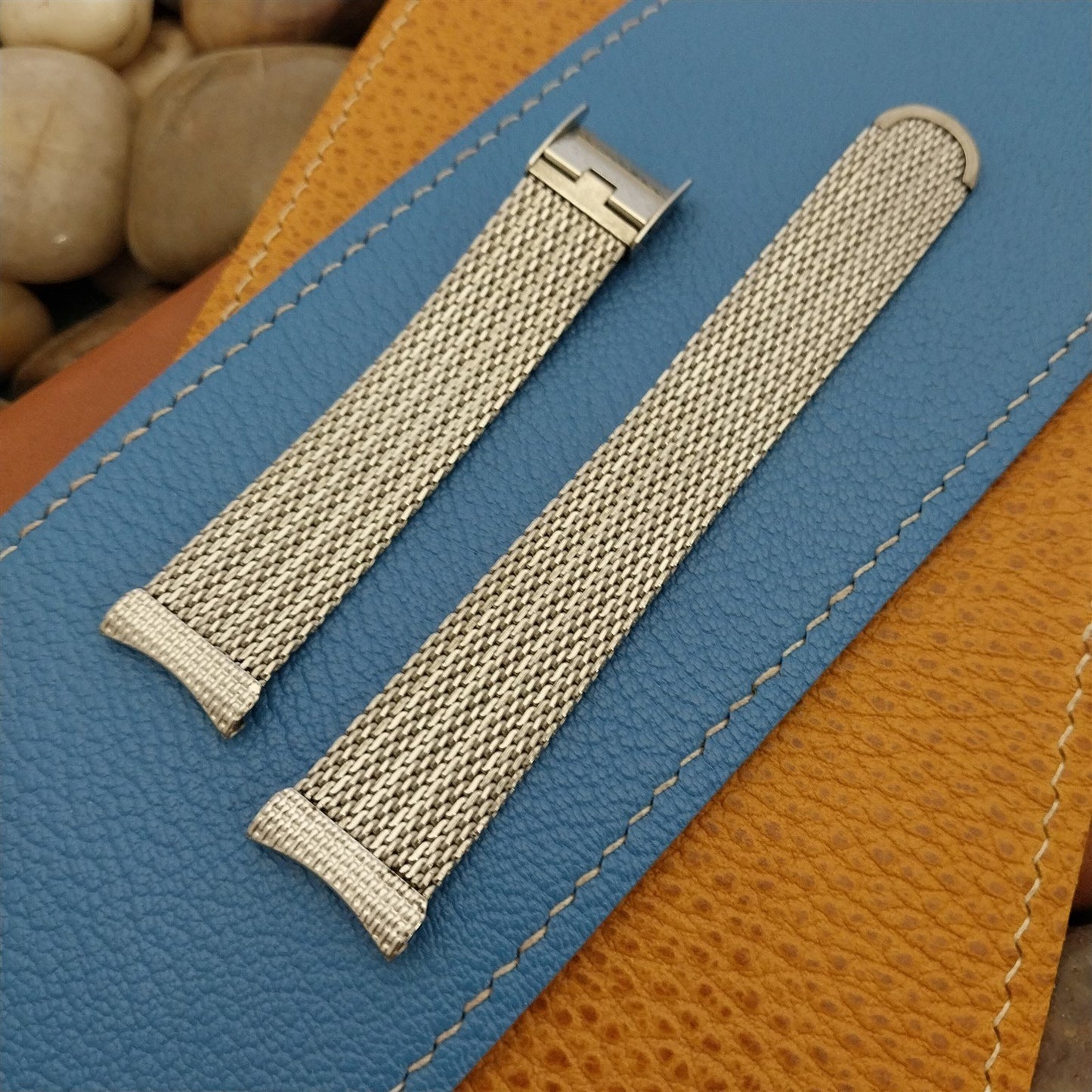 19mm 18mm Classic Stainless Steel Mesh Lenox USA 1960s Vintage Watch Band