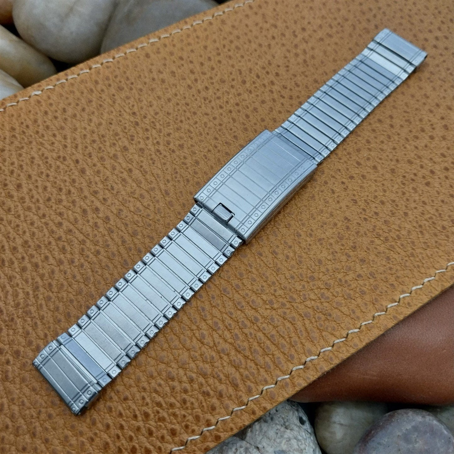 Vintage 5/8" 1920s-1930s Chrome Plated Art Deco Coat of Mail Unused Watch Band