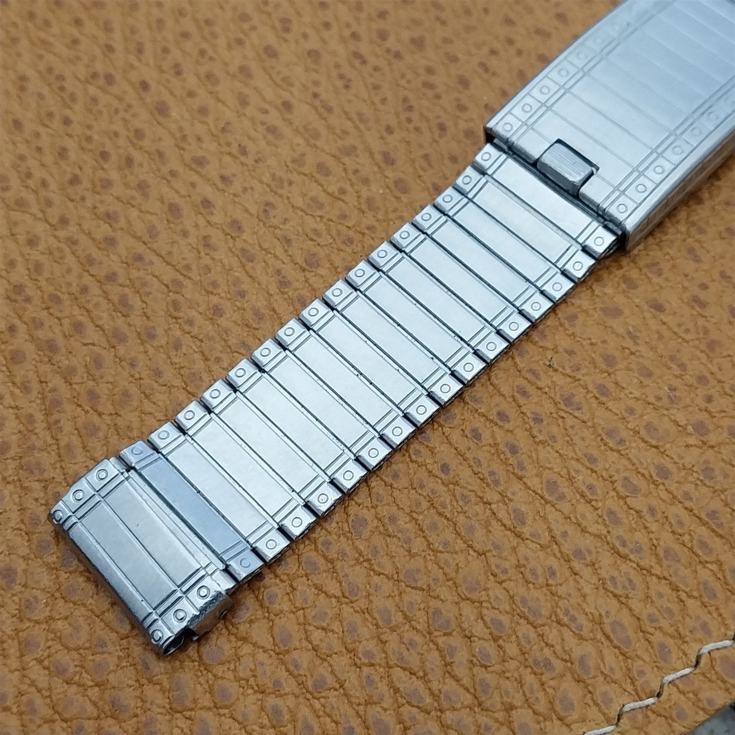 Vintage 5/8" 1920s-1930s Chrome Plated Art Deco Coat of Mail Unused Watch Band