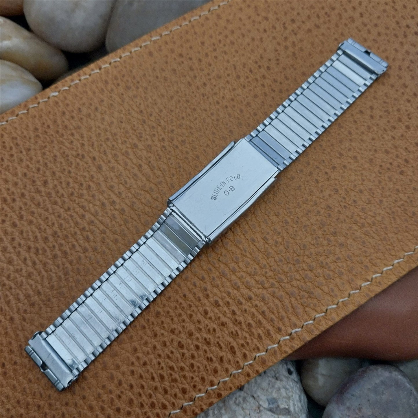 Vintage 5/8" 1920s-1930s Chrome Plated Art Deco Coat of Mail Unused Watch Band