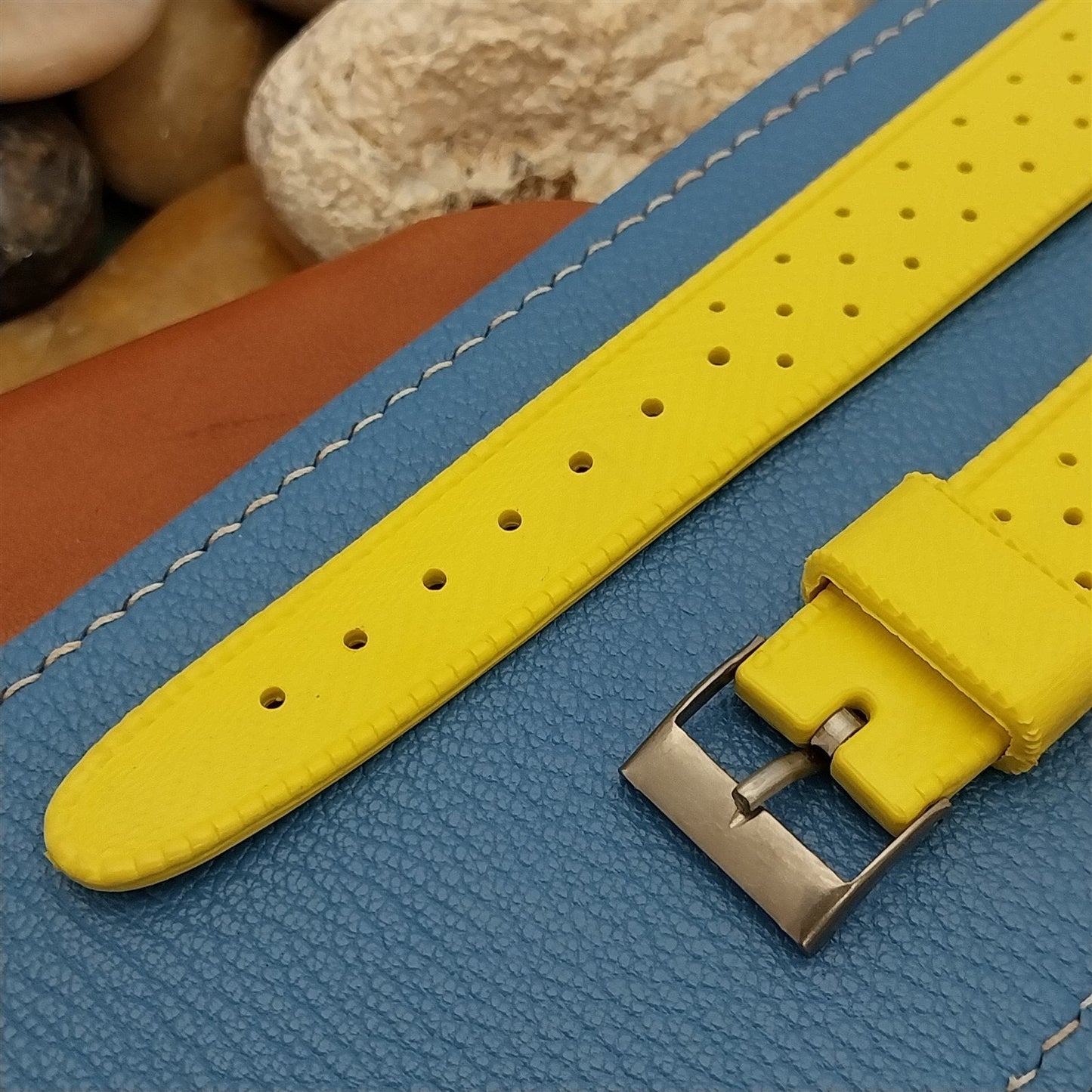 18mm Swiss SUB Dive Yellow Strap Classic Skindiver nos 1960s Vintage Watch Band