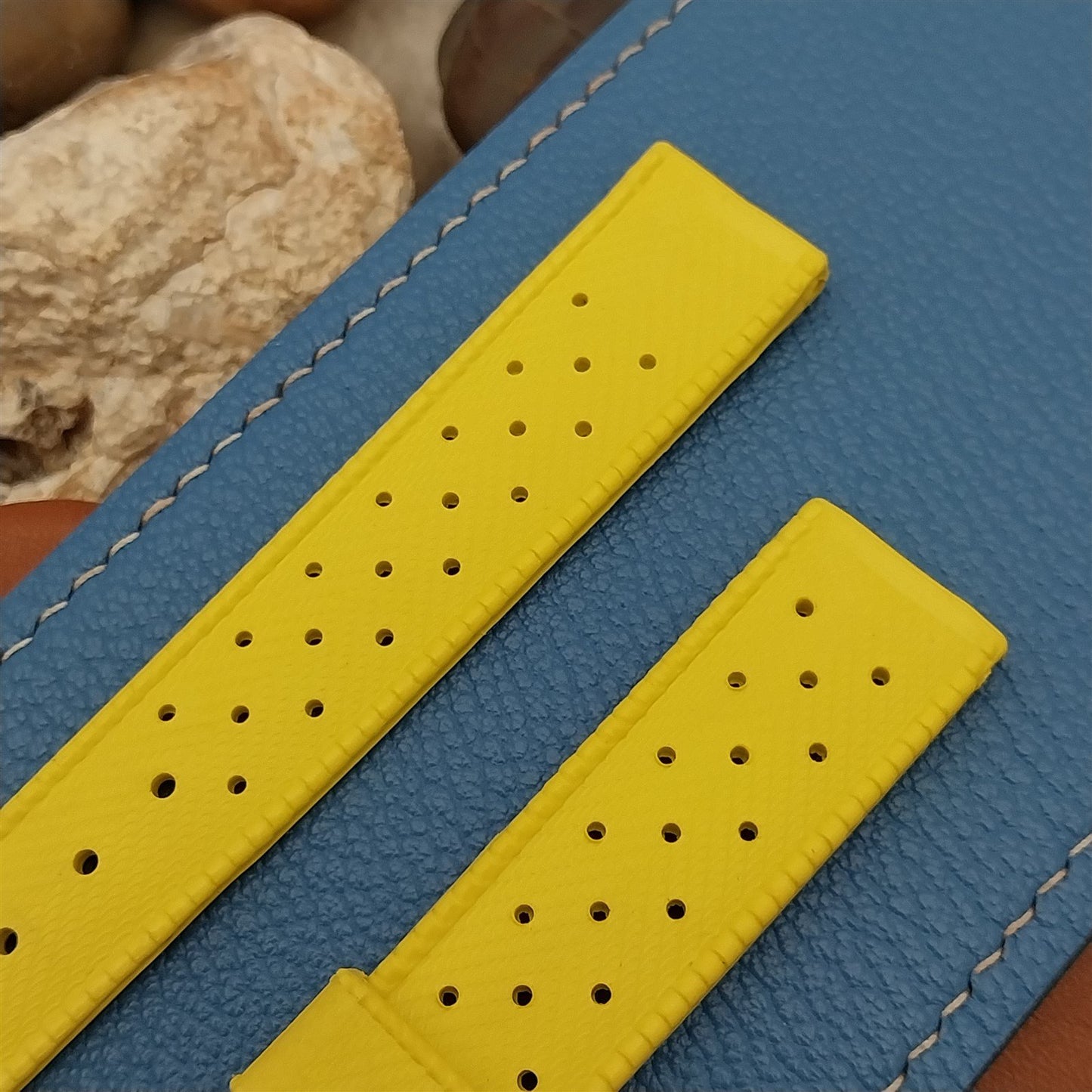 Vintage 18mm Swiss SUB Dive Yellow Strap Skindiver NOS Unused 1960s Watch Strap