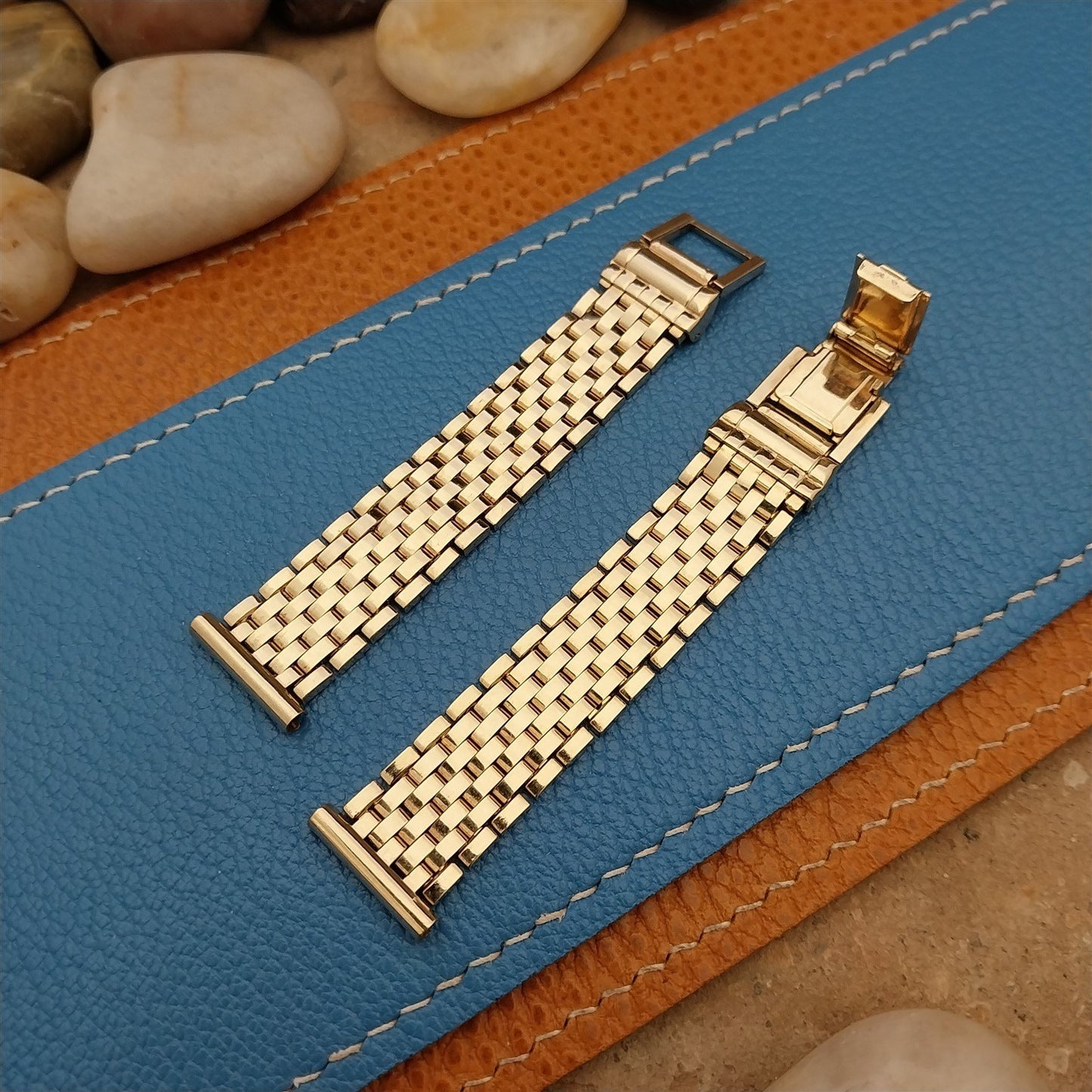 5/8" 12k Yellow Gold-Filled Mesh Kestenmade nos 1940s Unused Vintage Watch Band