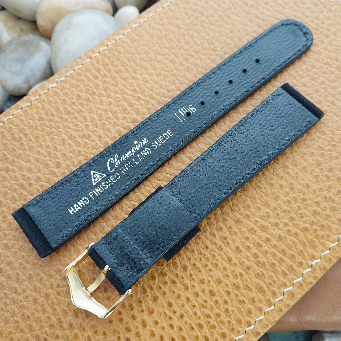 11/16" 17.2mm JB Champion USA Long Suede Strap nos 1950s Vintage Watch Band