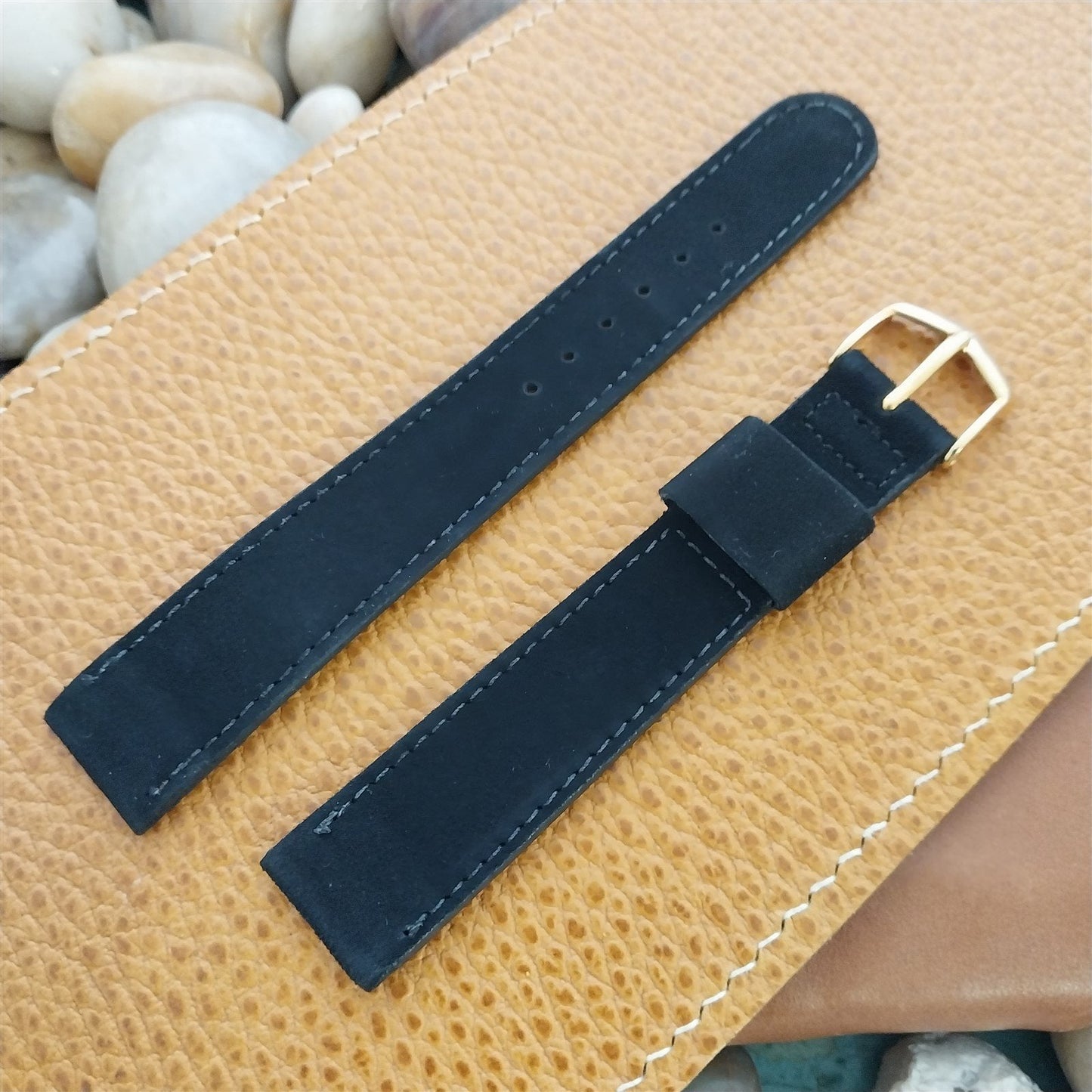 11/16" 17.2mm JB Champion USA Long Suede Strap nos 1950s Vintage Watch Band