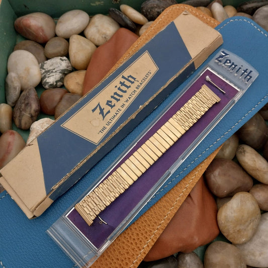 17.2mm Zenith Short Gold-Fill Classic Stretch Unused 1950s Vintage Watch Band