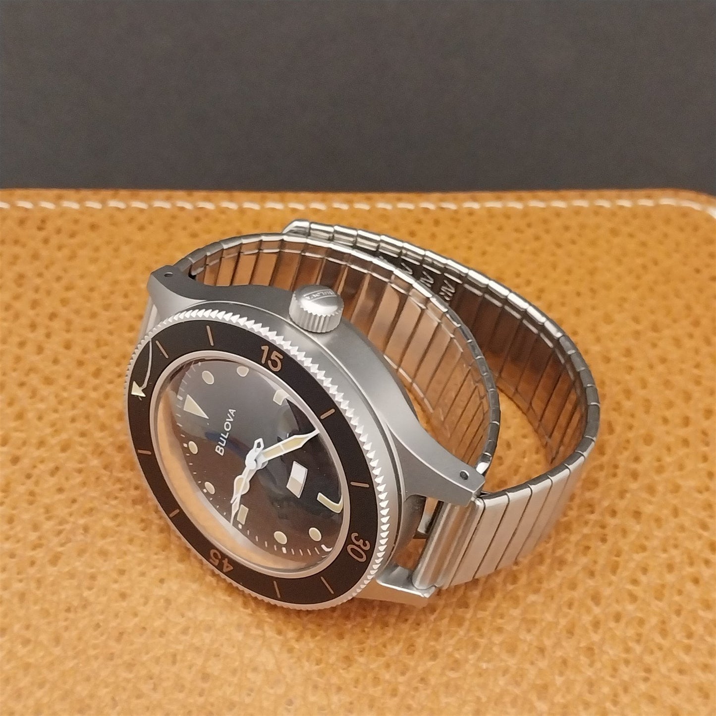 16mm Stainless Steel ArtySlip Military Cuff nos 1950s Vintage Watch Band