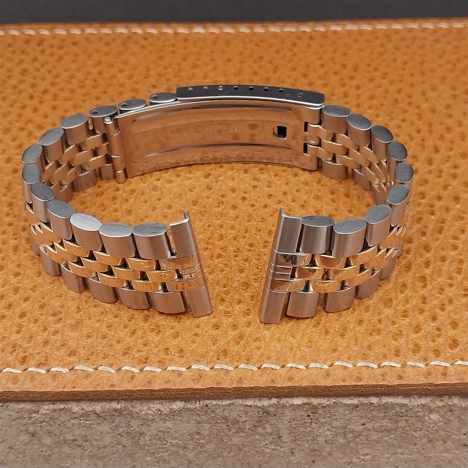 Solid 14k Gold & Stainless Steel JB Champion 1970s Vintage Watch Band